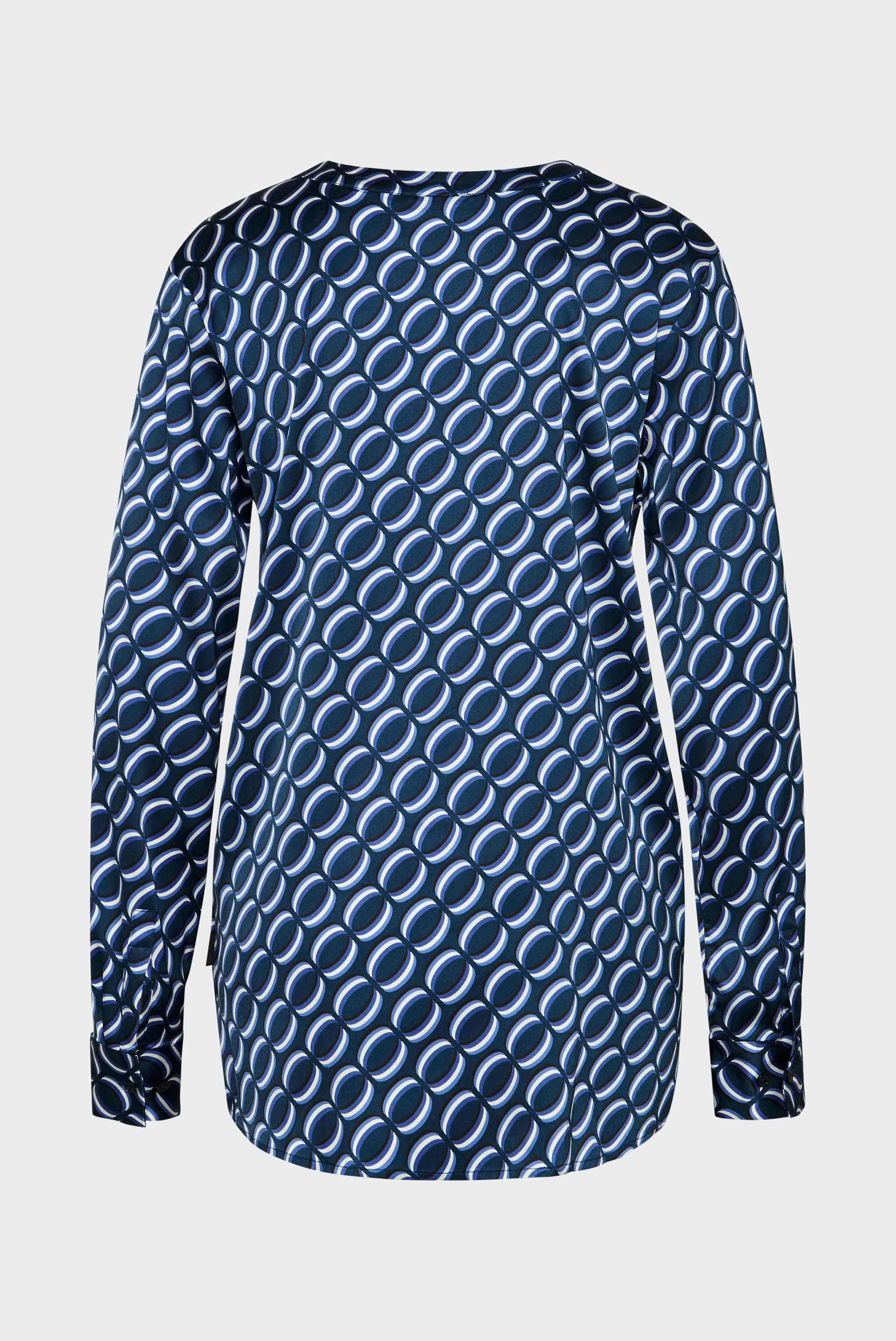 Van Laack-Tunika Bluse aus Viskose mit geometrischem Print Blau-Hemden & Blusen-Black-Deal-Outlet-by-ARCHIVIST