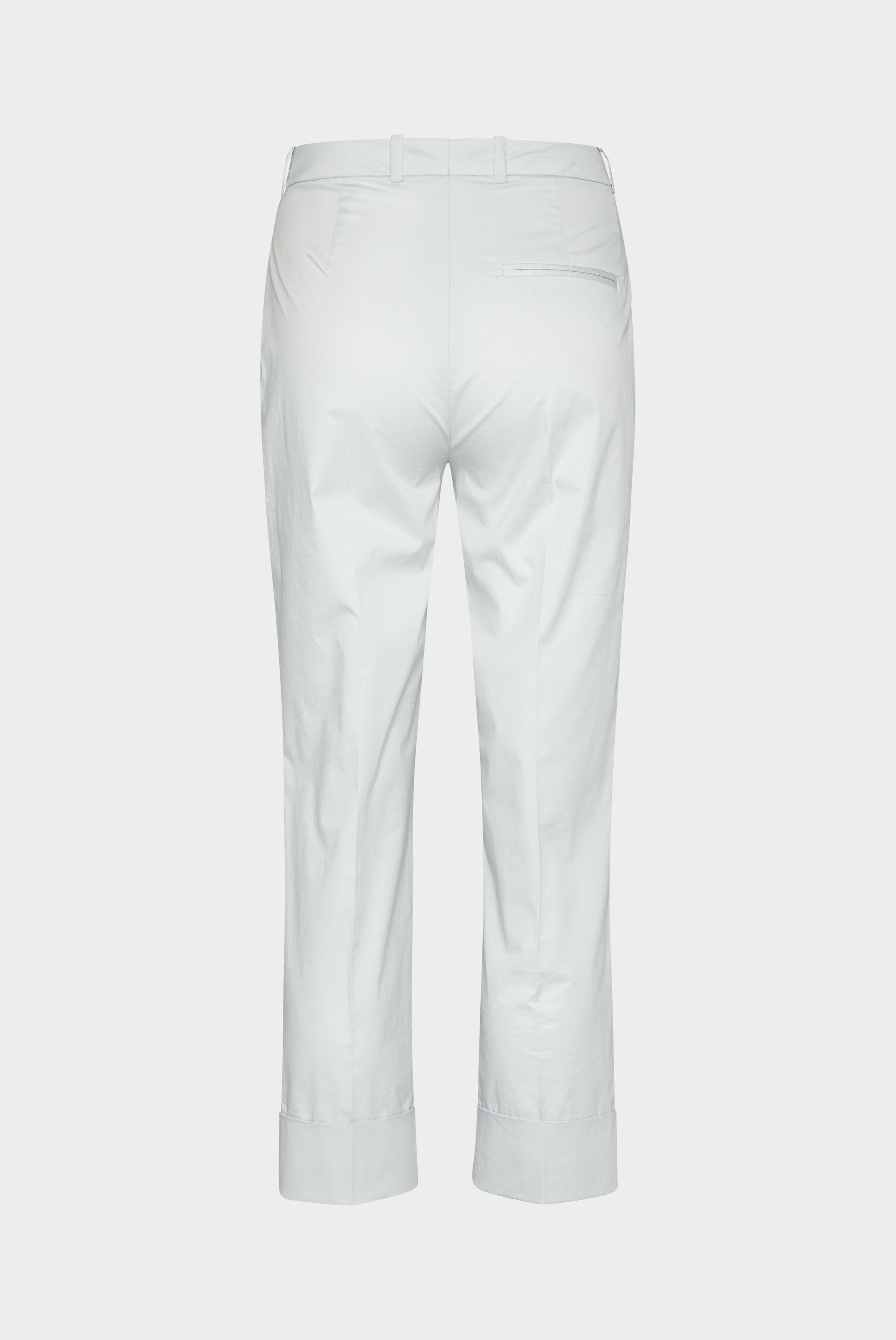 Cropped-Hose aus Baumwoll-Stretch mit Papieroptik Grau