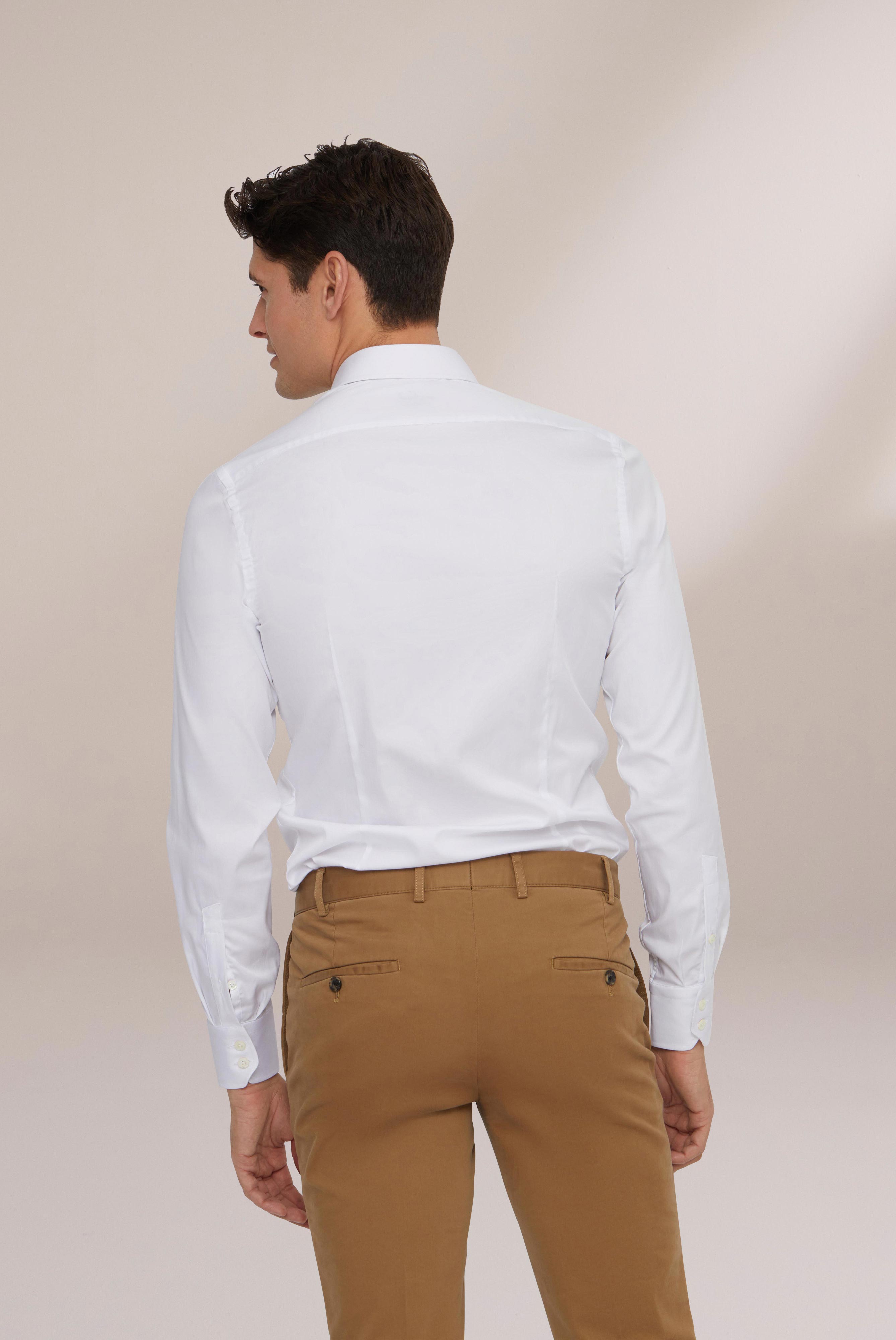 Business shirt with Kent collar, slim fit, white