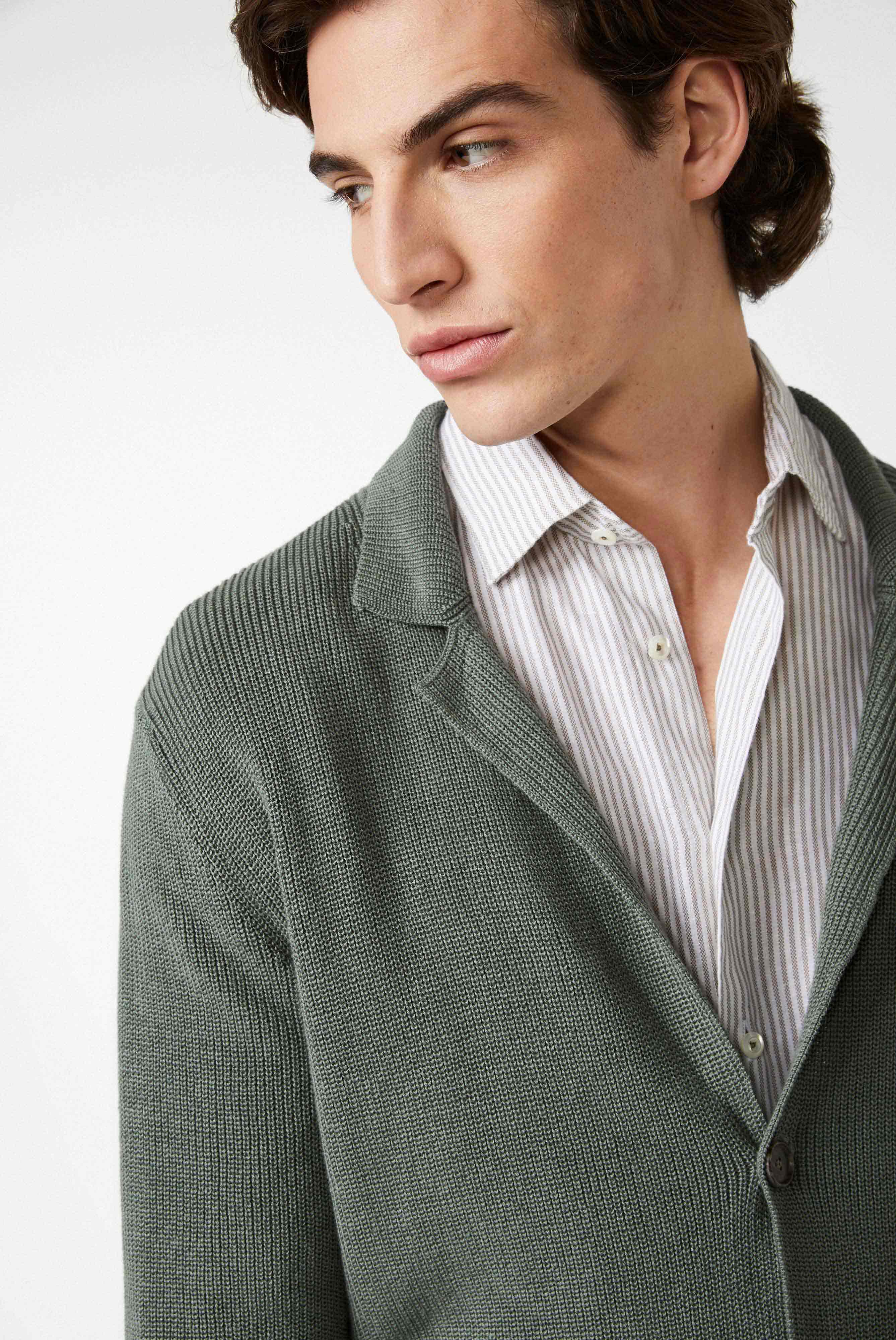 Van Laack-Blazer aus merzerisierter Baumwolle und Leinen Grün-Jacken & Mäntel-Black-Deal-Outlet-by-ARCHIVIST