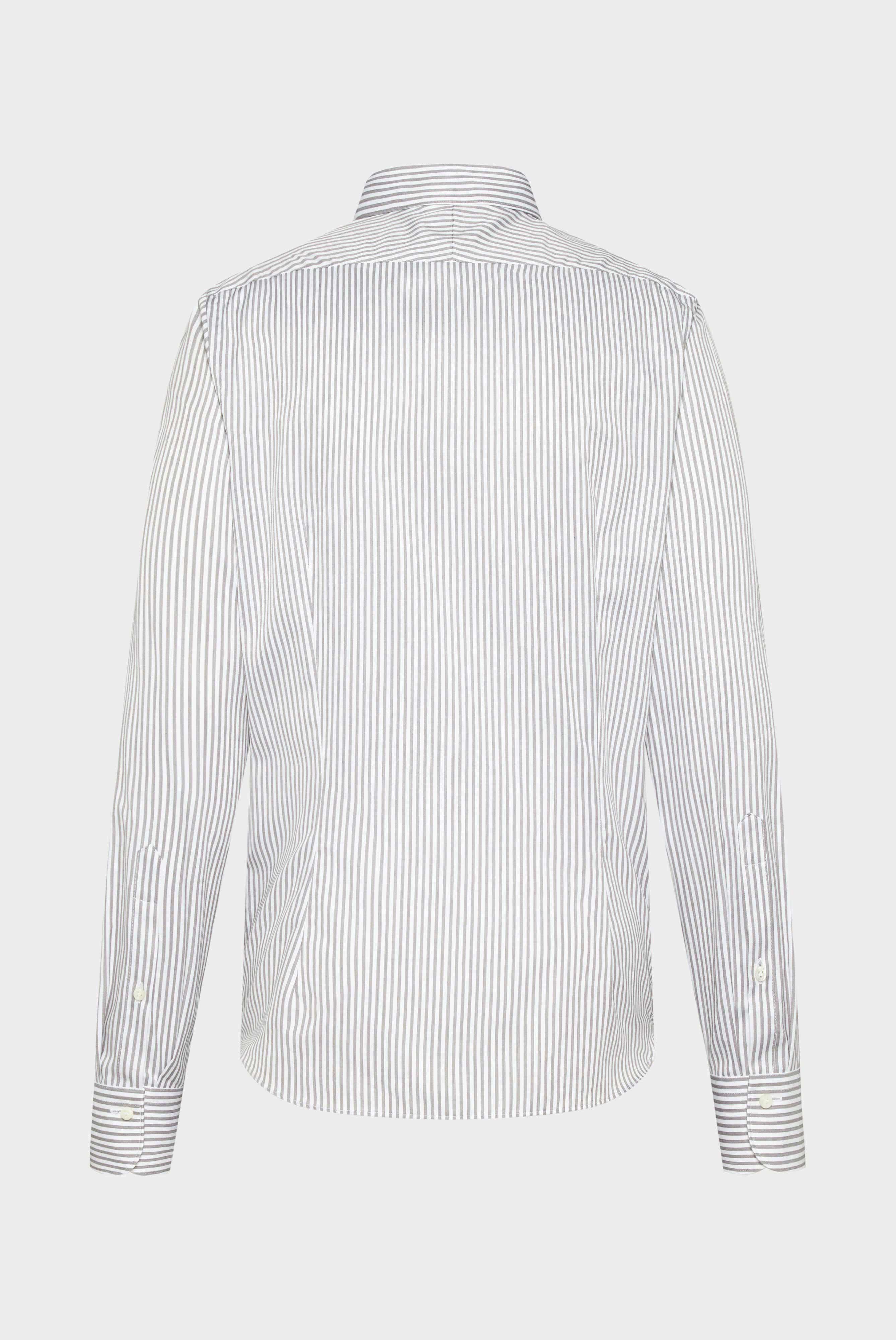 Twill Hemd Tailor Fit Beige/Weiß Gestreift