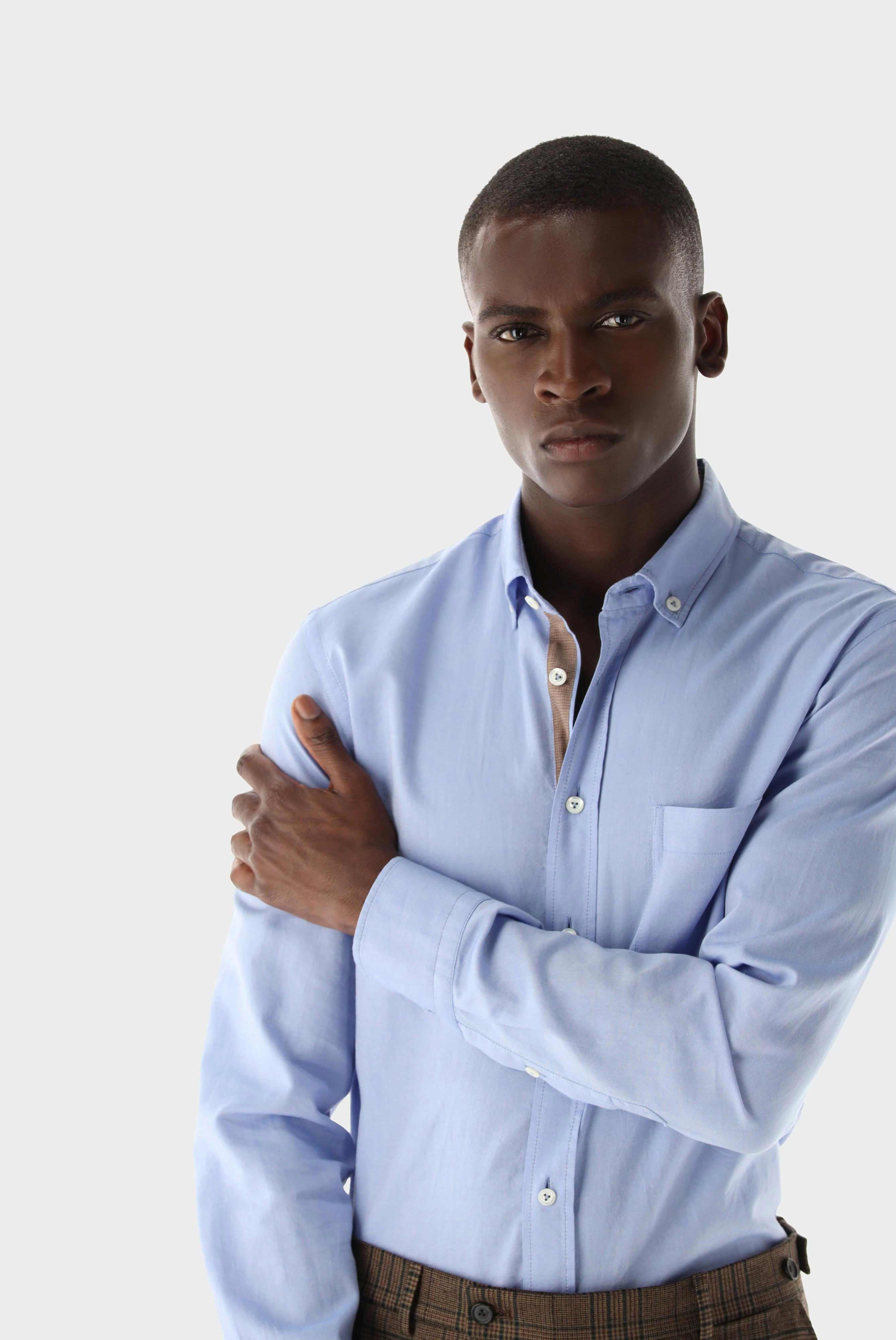 Button-down Oxford shirt with colour detail