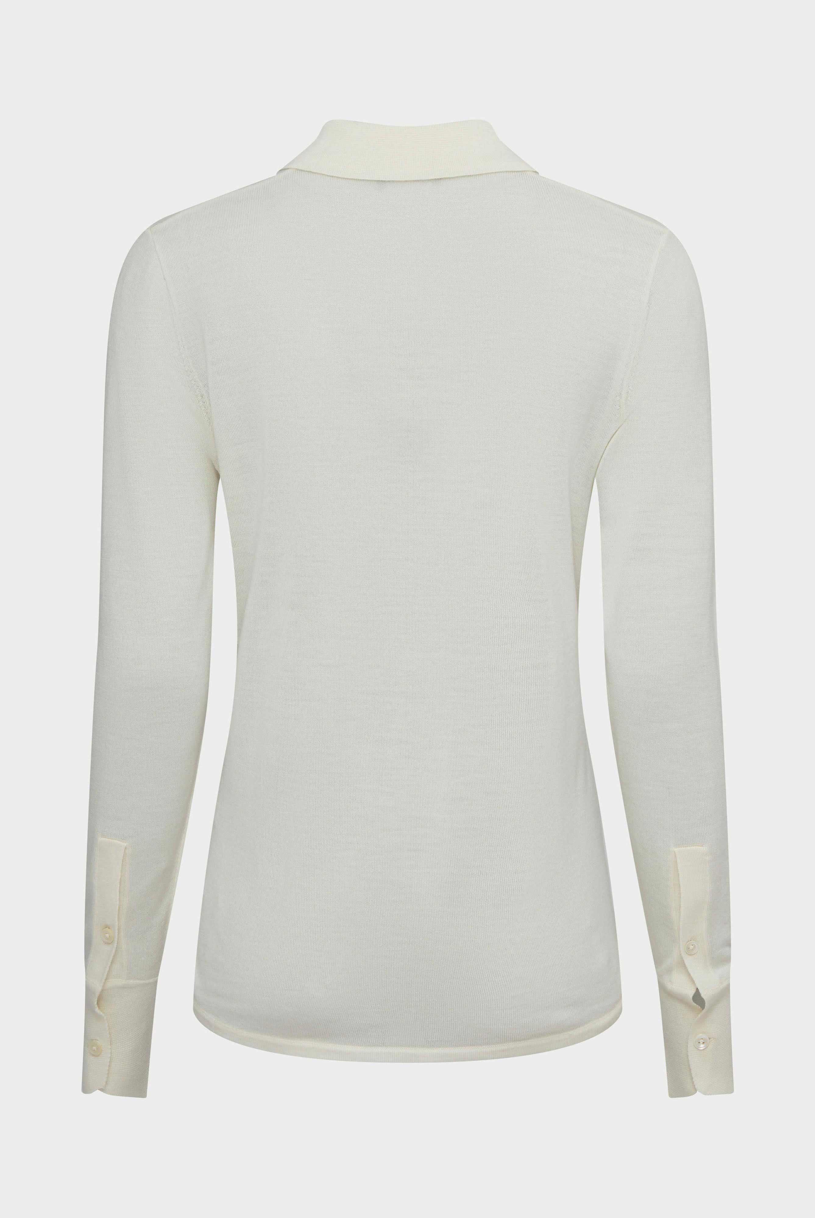 Knit blouse in merino wool, beige