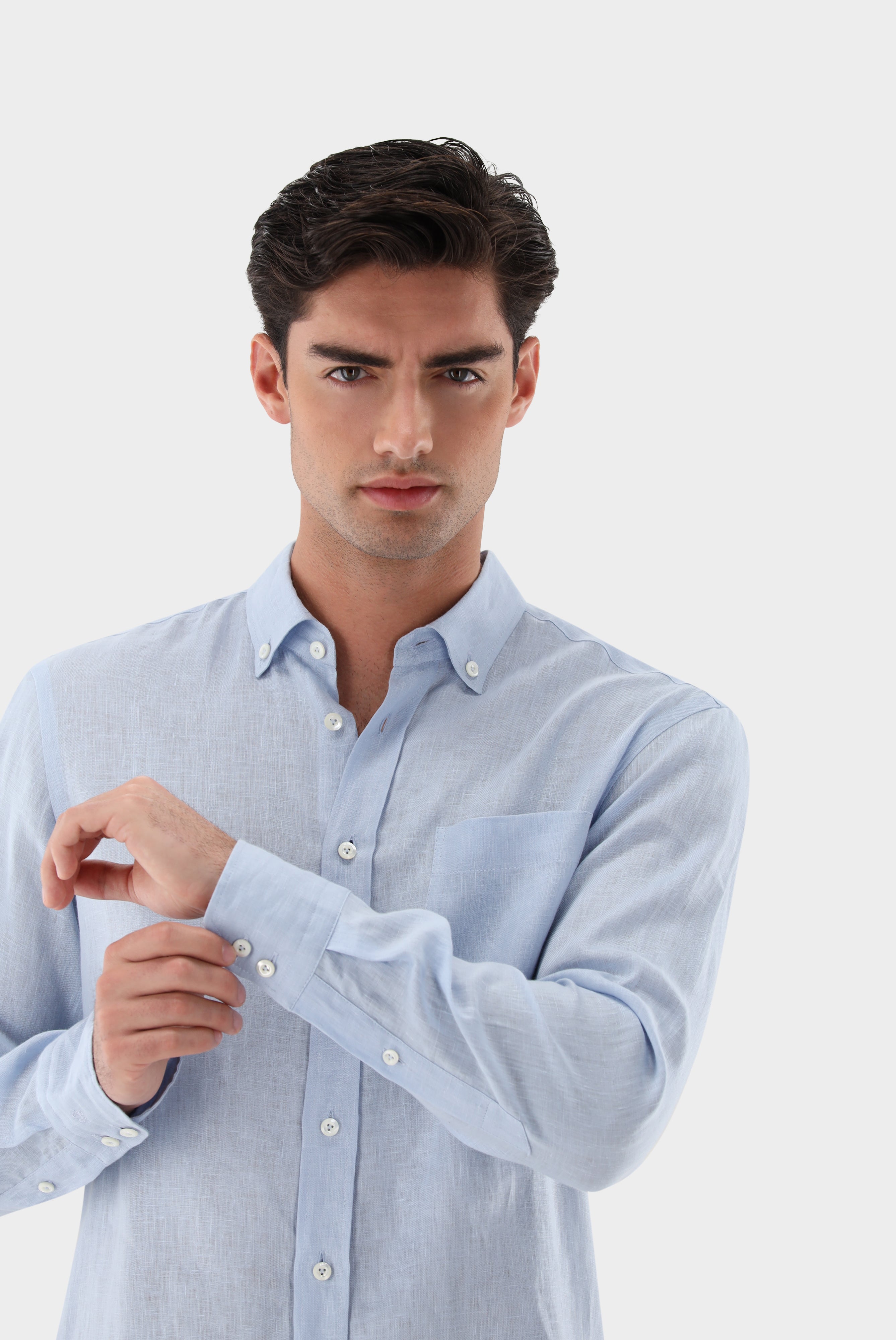 Van Laack-Leinenhemd mit Button Down Kragen Comfort Fit-Hemden & Blusen-Black-Deal-Outlet-by-ARCHIVIST