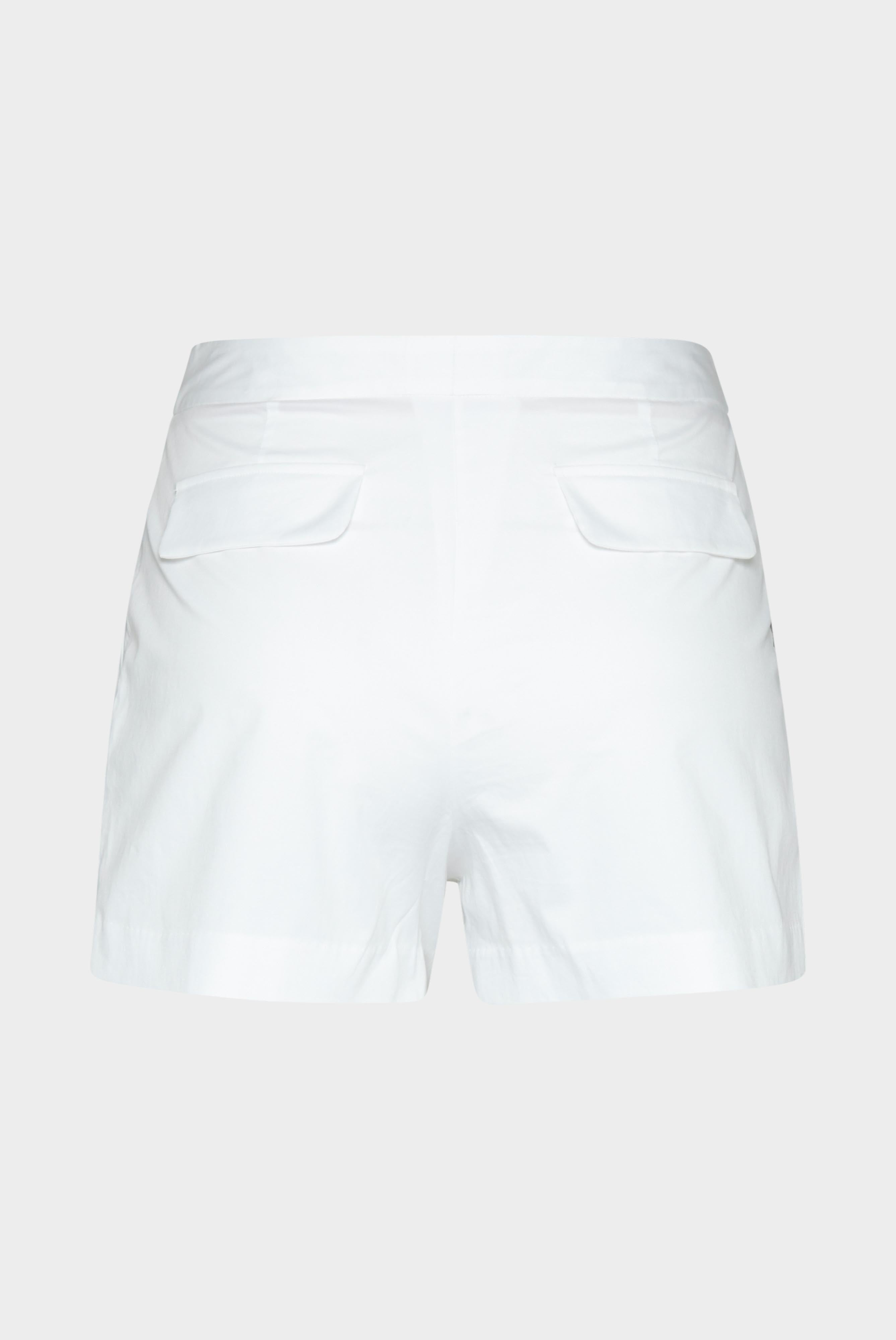 Van Laack-Shorts aus einfarbigem Baumwoll-Stretch mit Papier-Touch Weiß-Hosen-Black-Deal-Outlet-by-ARCHIVIST