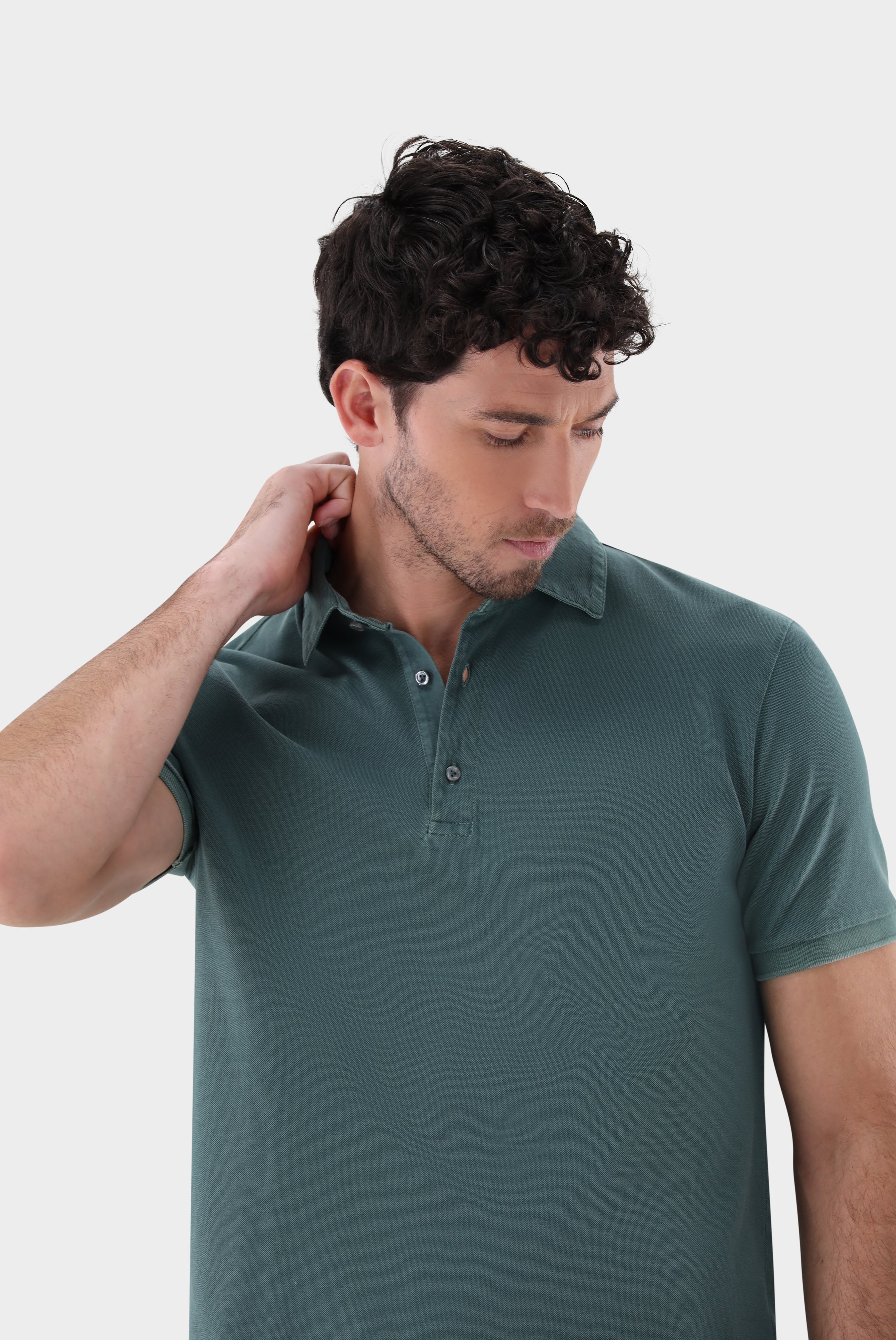 Garment dyed Piqué Poloshirt