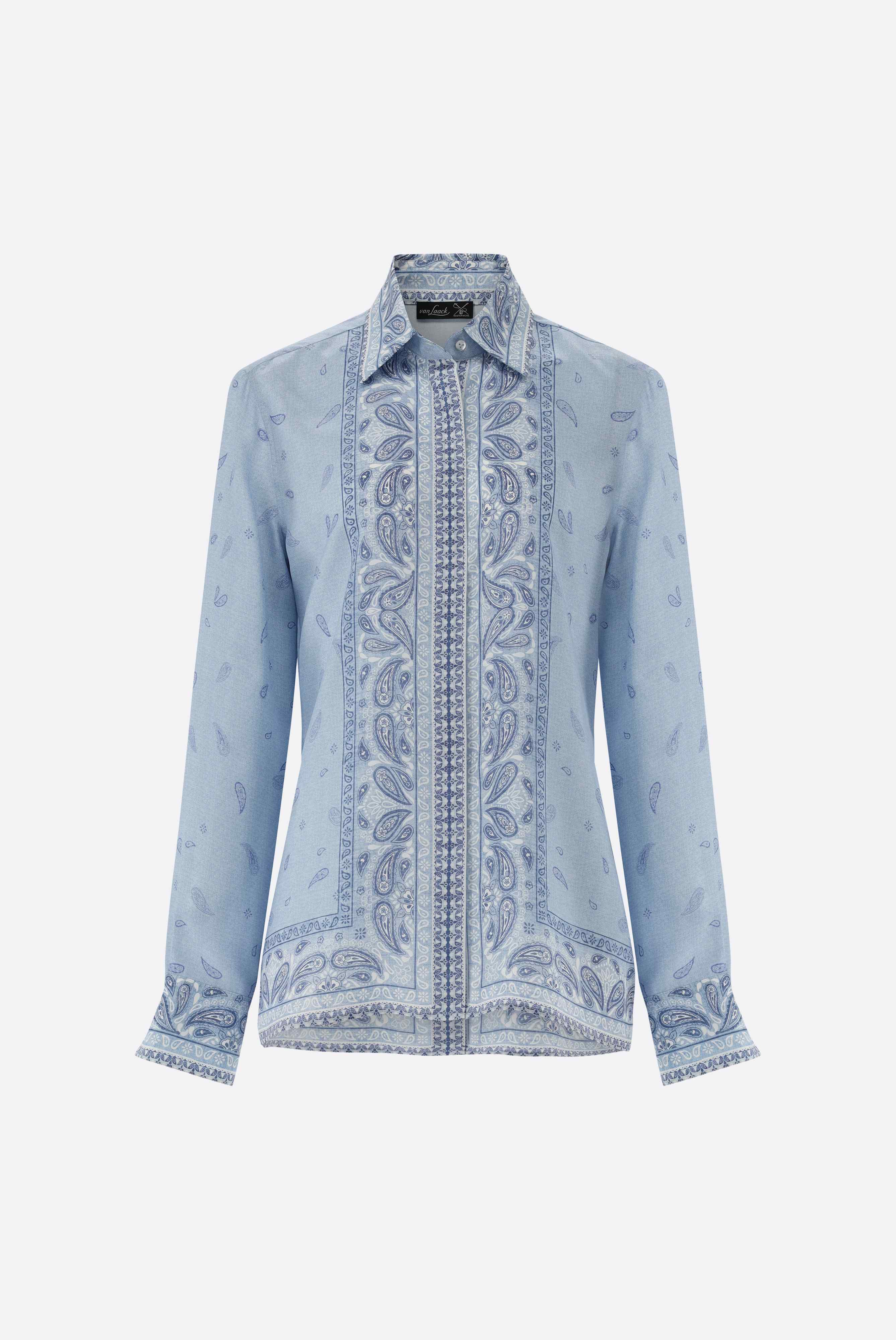 Van Laack-Taillierte Seidenbluse mit Bandana-Druck-Hemden & Blusen-Black-Deal-Outlet-by-ARCHIVIST