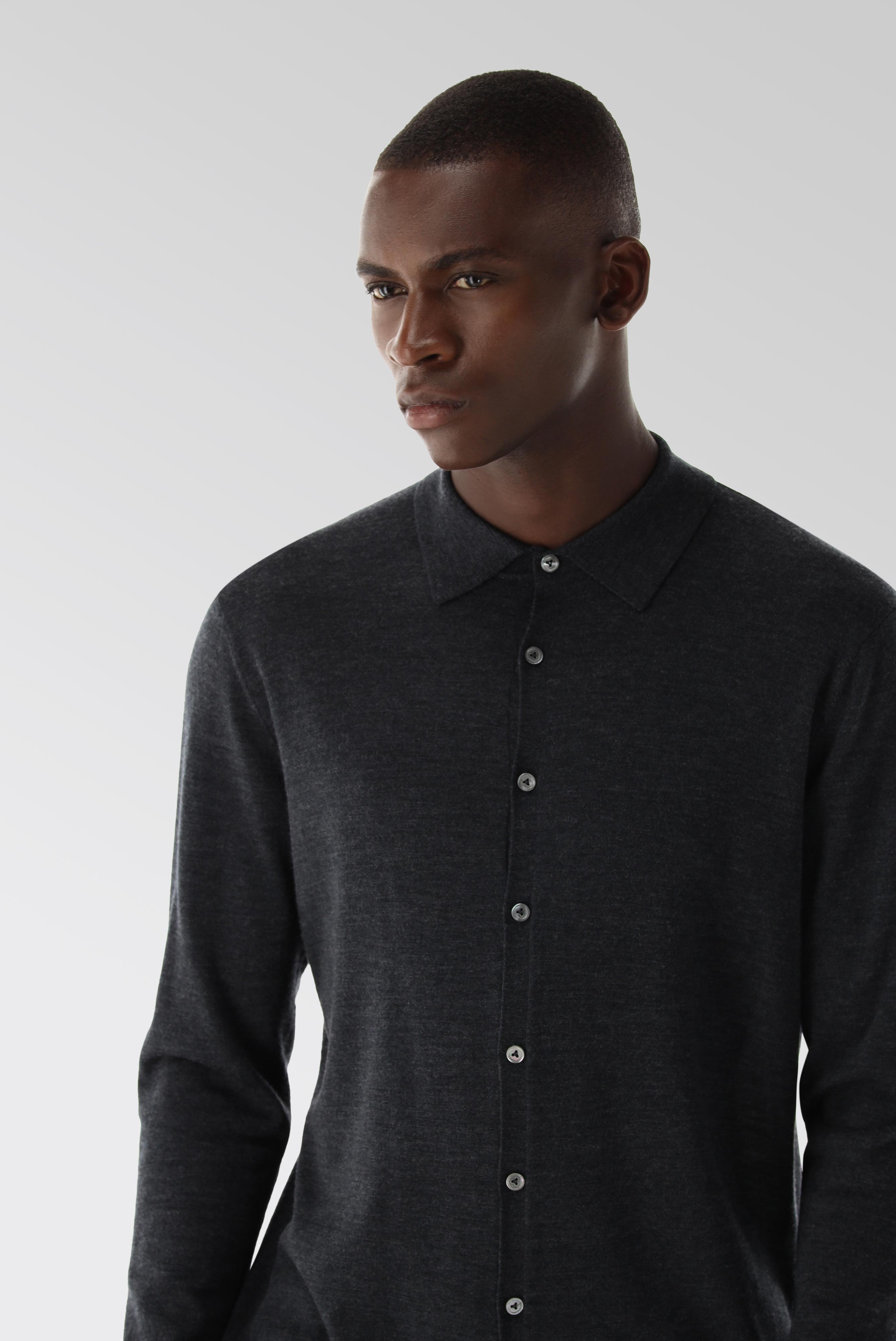 Strick Hemd aus ultrafeiner Merinowolle