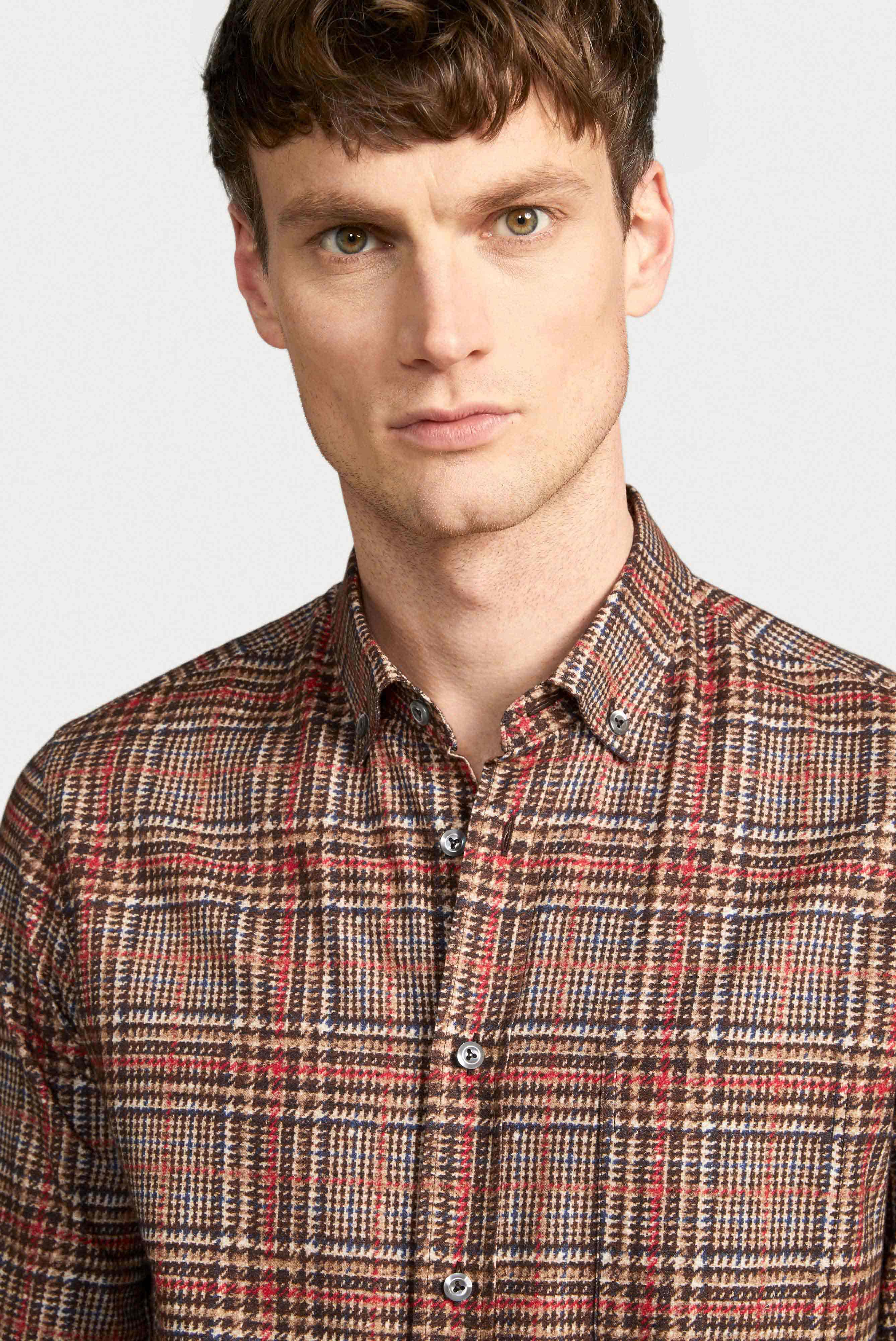 Van Laack-Hemd mit Button Down Kragen Tailor Fit Beige/Braun Kariert-Hemden & Blusen-Black-Deal-Outlet-by-ARCHIVIST