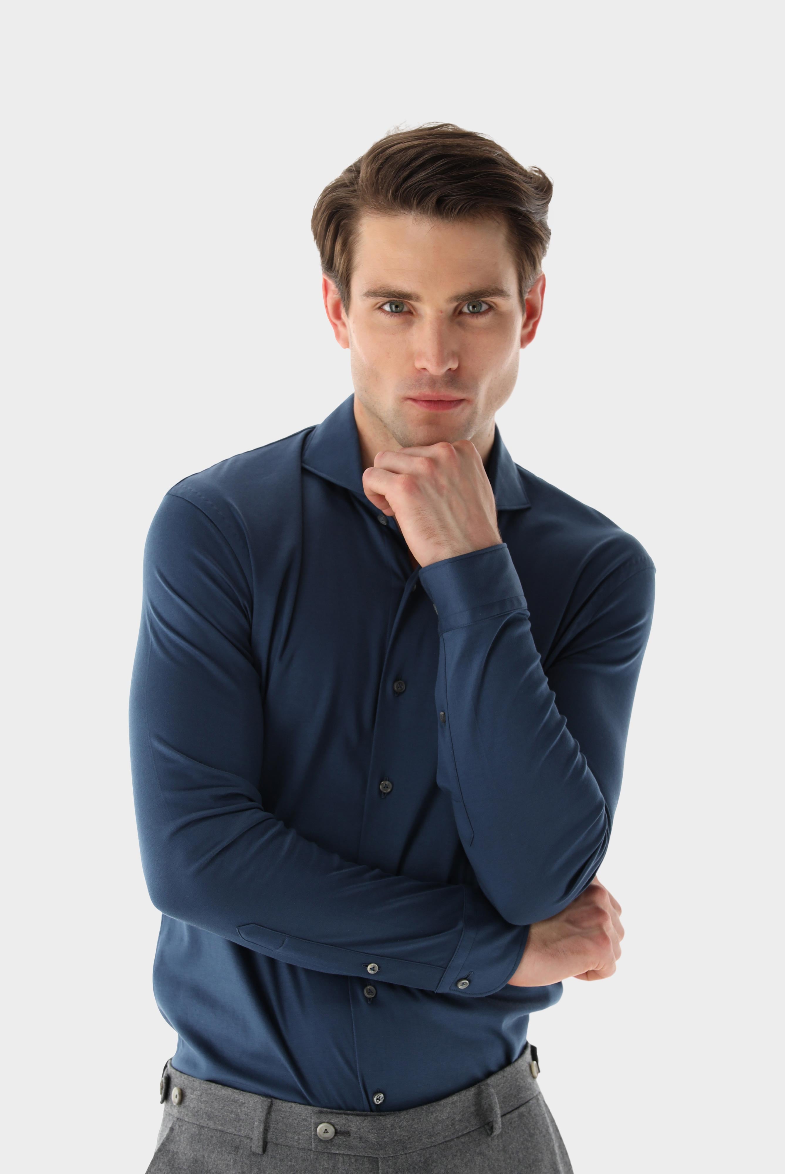 Van Laack-Jersey Hemd aus Schweizer Baumwolle Tailor Fit-Hemden & Blusen-Black-Deal-Outlet-by-ARCHIVIST