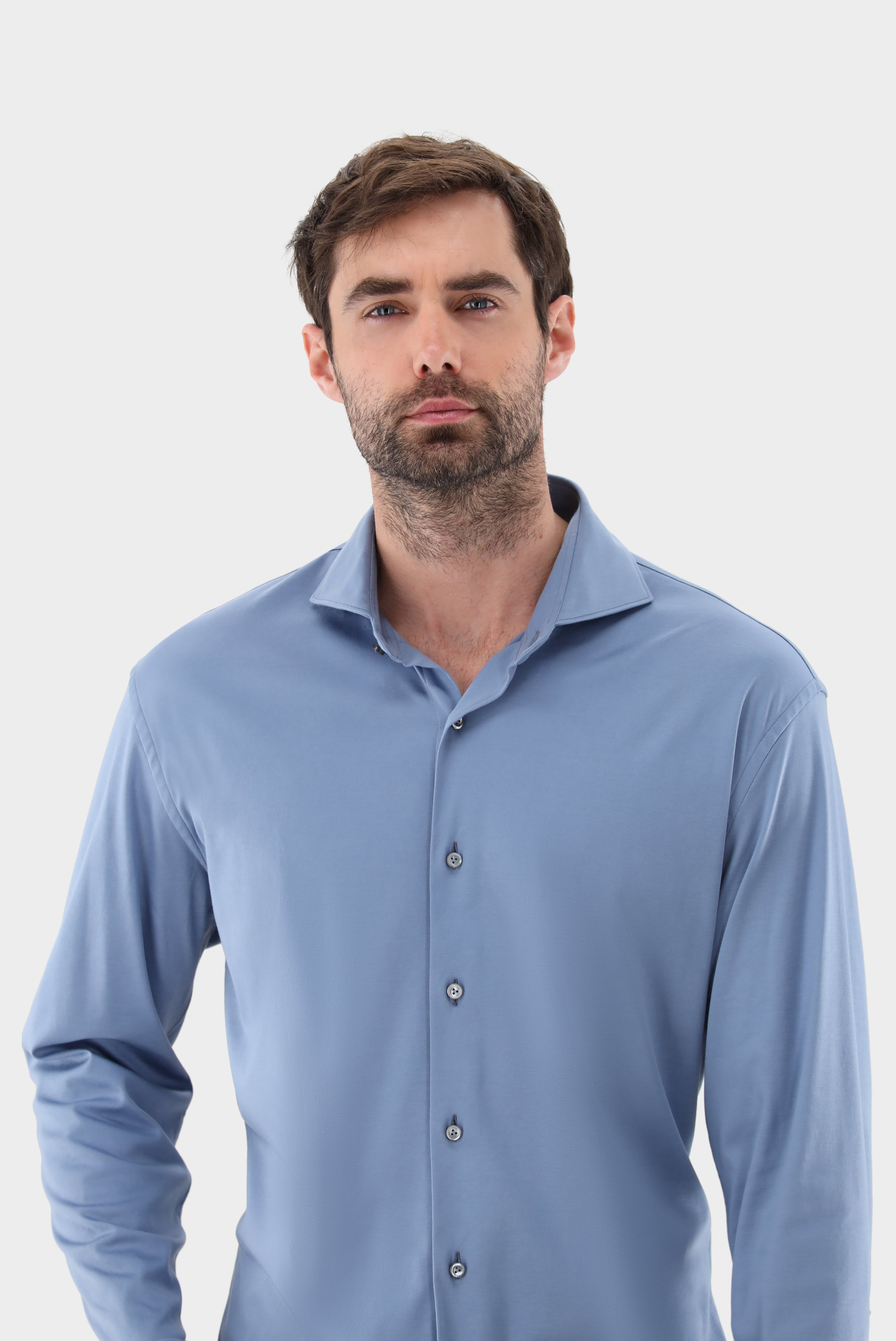 Van Laack-Jersey Hemd aus Schweizer Baumwolle Tailor Fit-Hemden & Blusen-Black-Deal-Outlet-by-ARCHIVIST