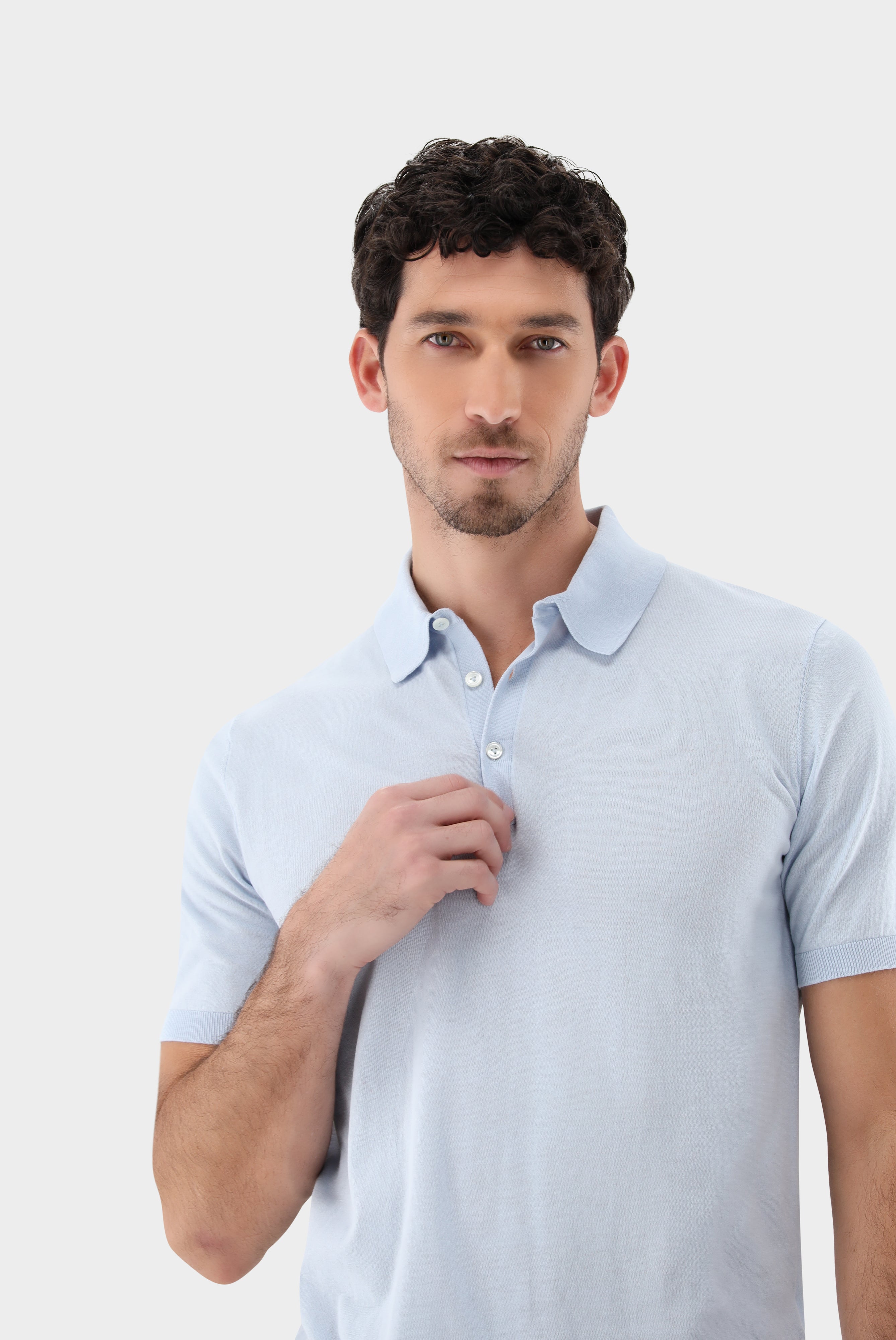 Strick Polo-Shirt aus Air Cotton