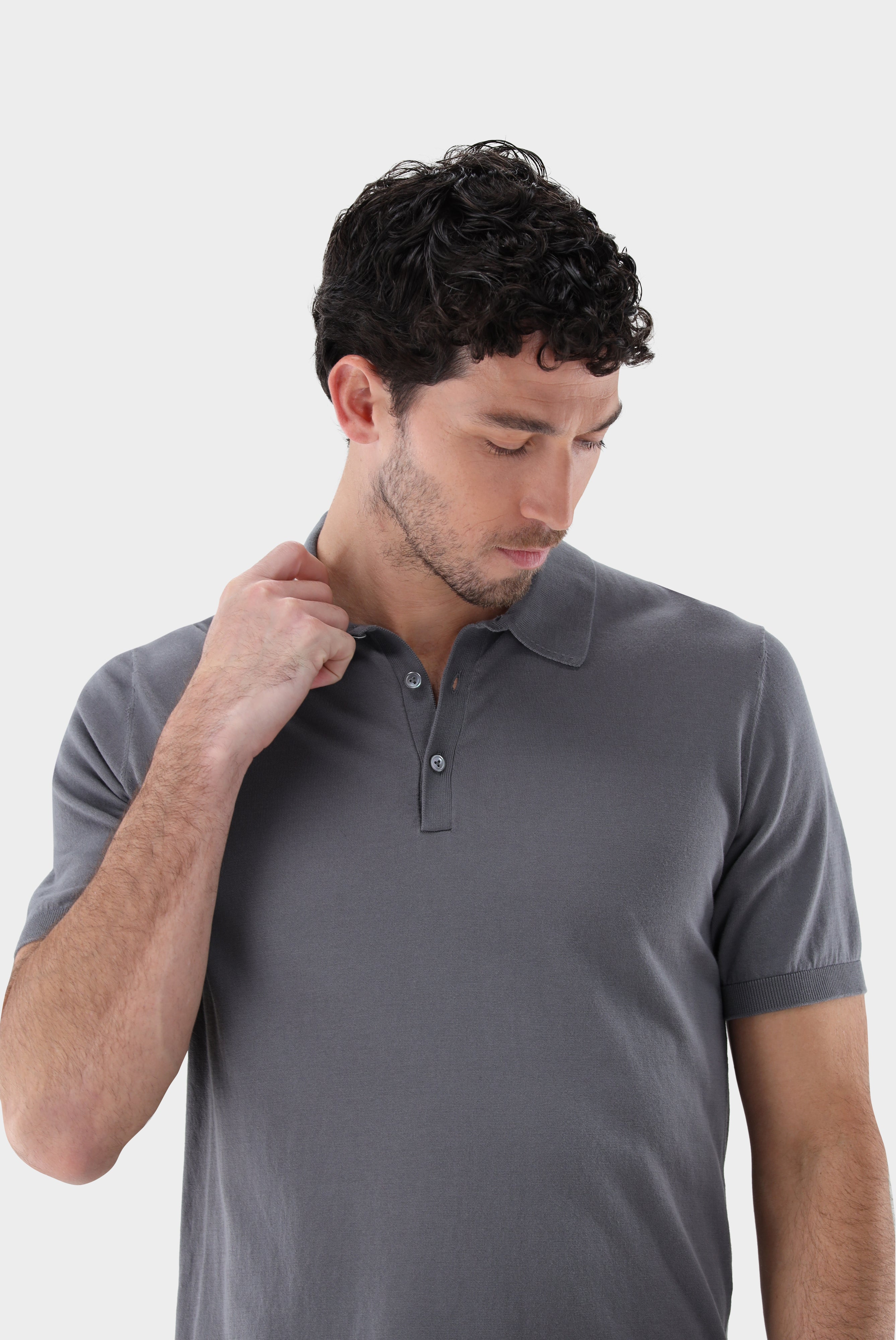 Strick Polo-Shirt aus Air Cotton