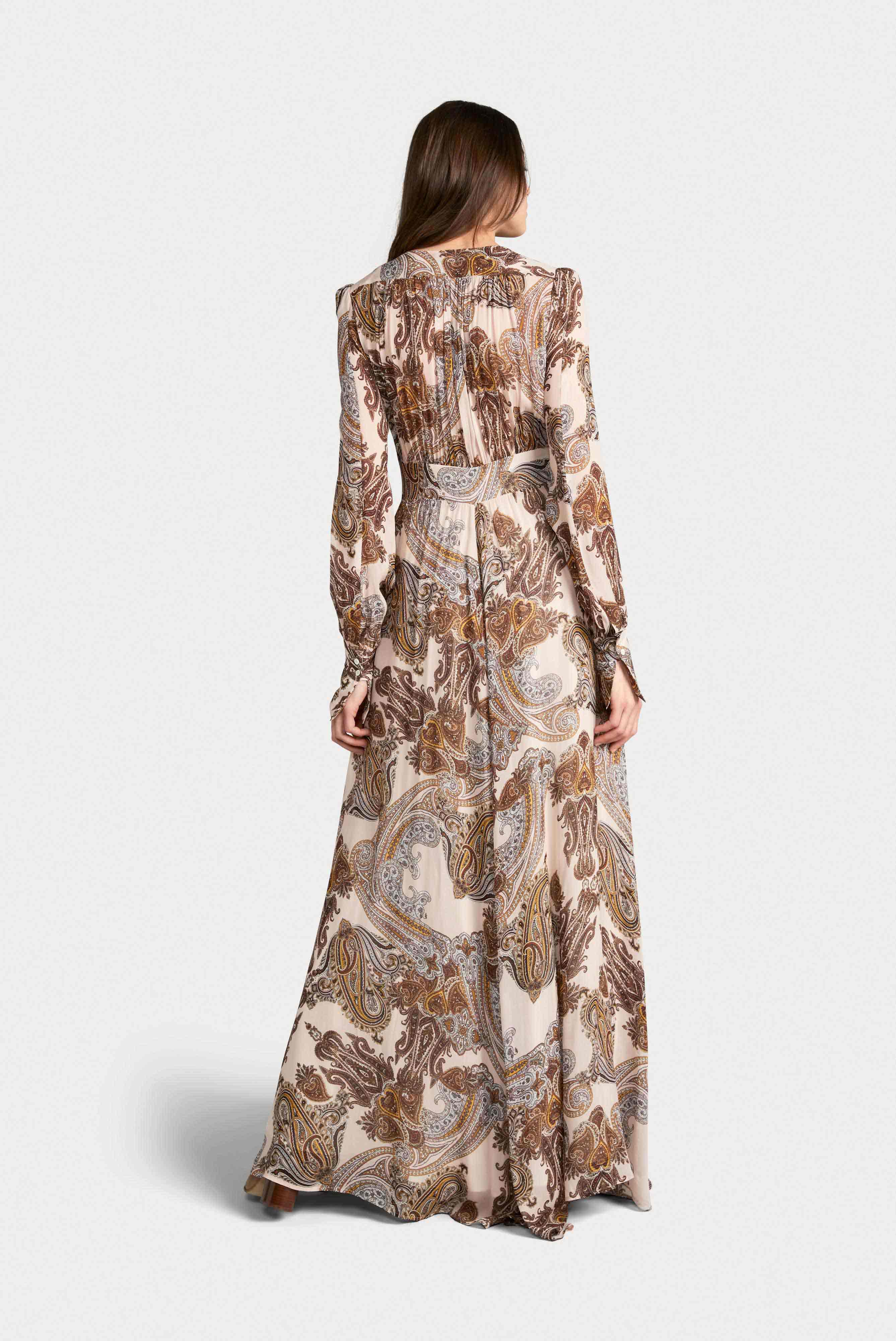 Van Laack-Langes Kleid mit Paisley Print Braun/Beige-Kleider & Röcke-Black-Deal-Outlet-by-ARCHIVIST