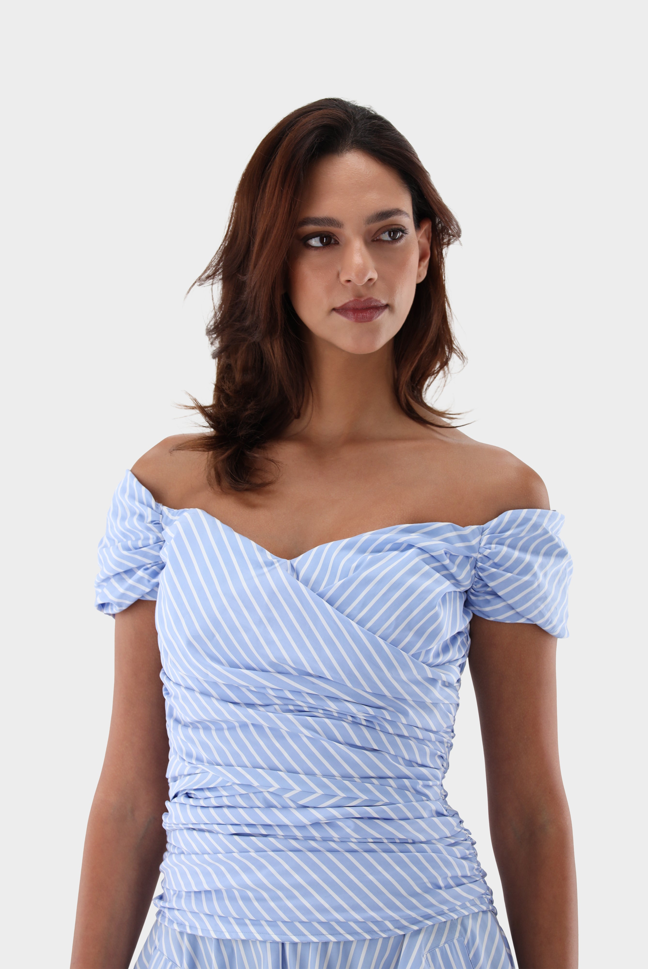 Van Laack-Gestreifte Corsage aus Baumwolle-Hemden & Blusen-Black-Deal-Outlet-by-ARCHIVIST