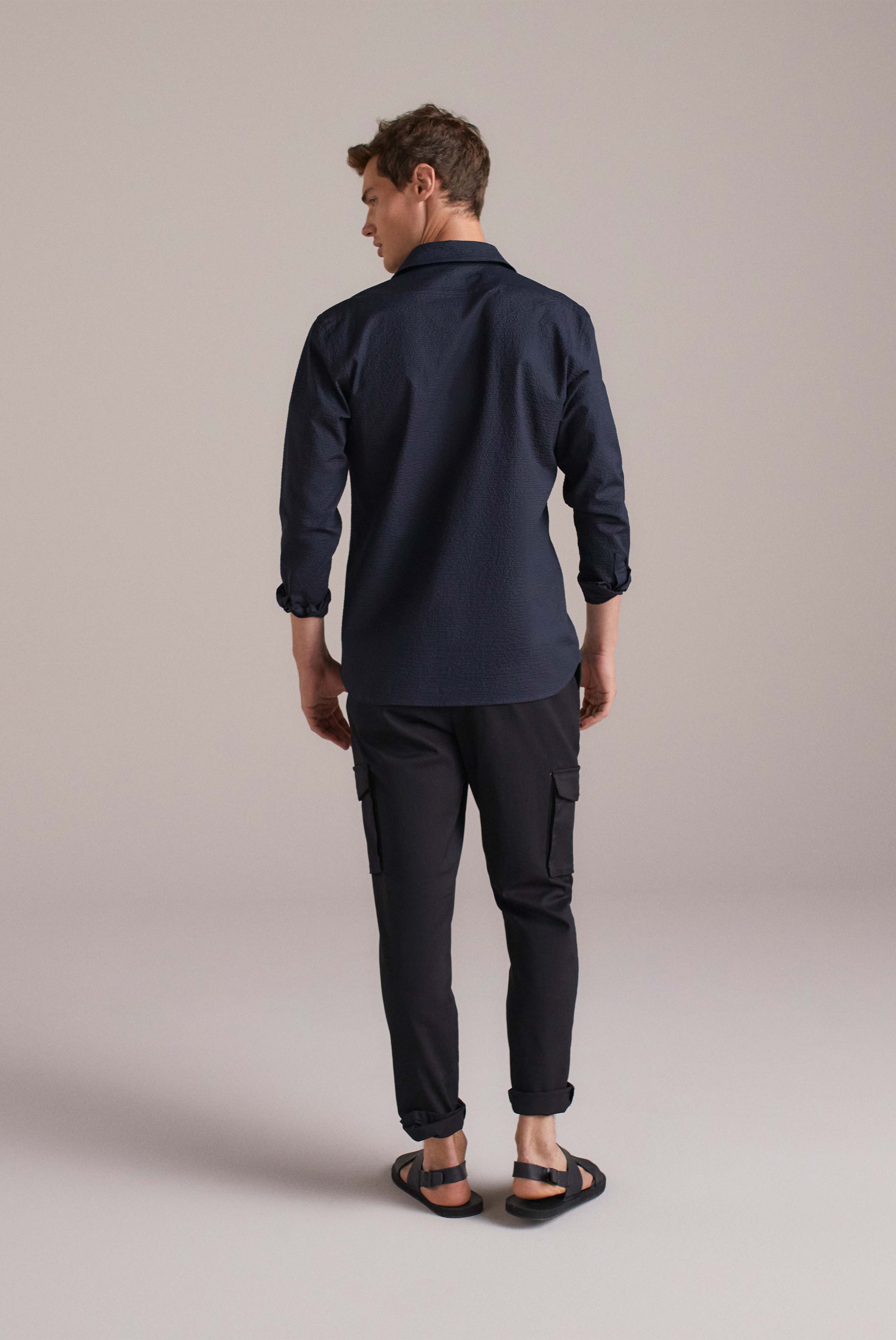 Van Laack-Hochwertiges Overshirt aus Baumwollmischgewebe Dunkelblau-Hemden & Blusen-Black-Deal-Outlet-by-ARCHIVIST