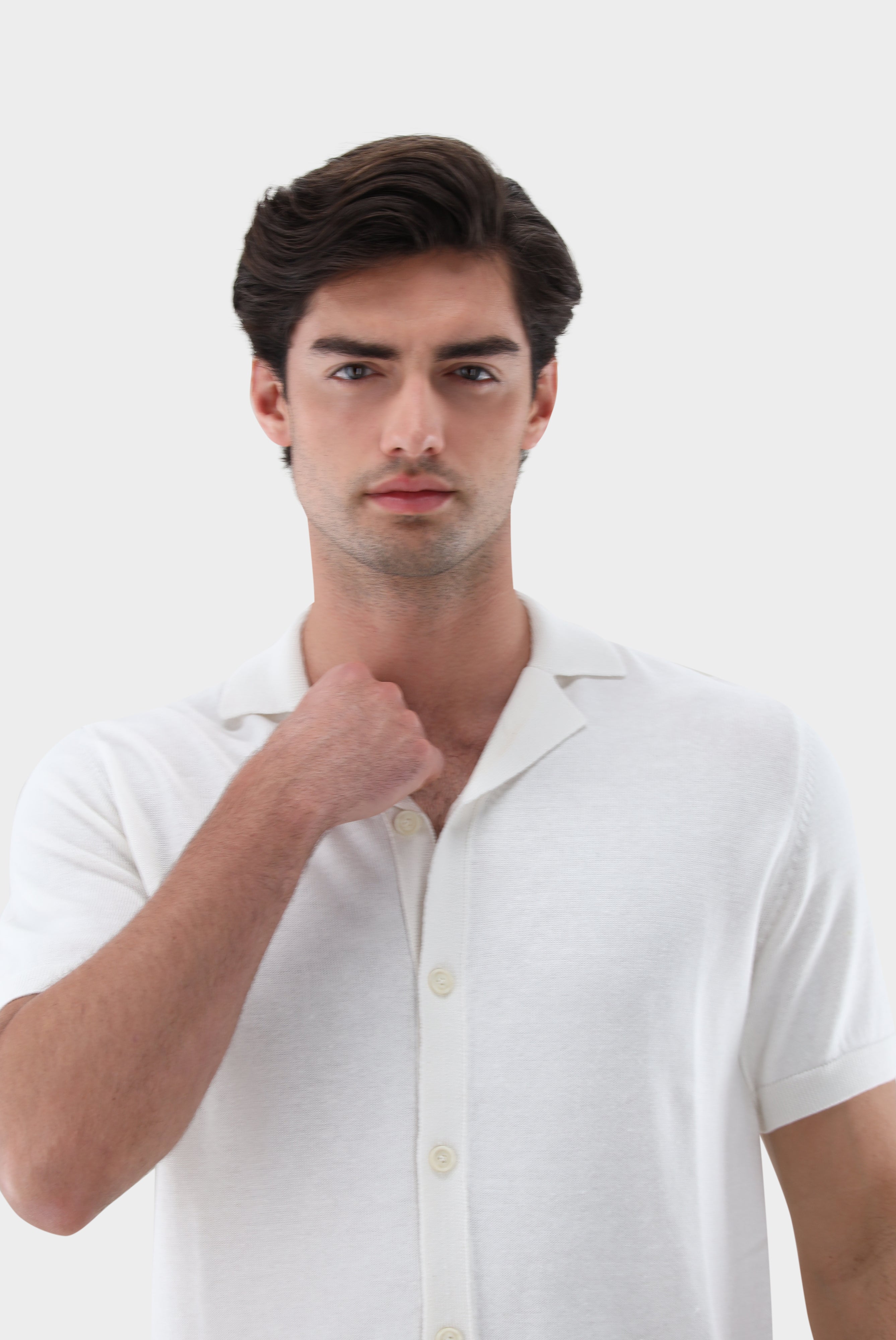 Van Laack-Kurzarm Strickhemd mit Reverskragen-Shirts-Black-Deal-Outlet-by-ARCHIVIST