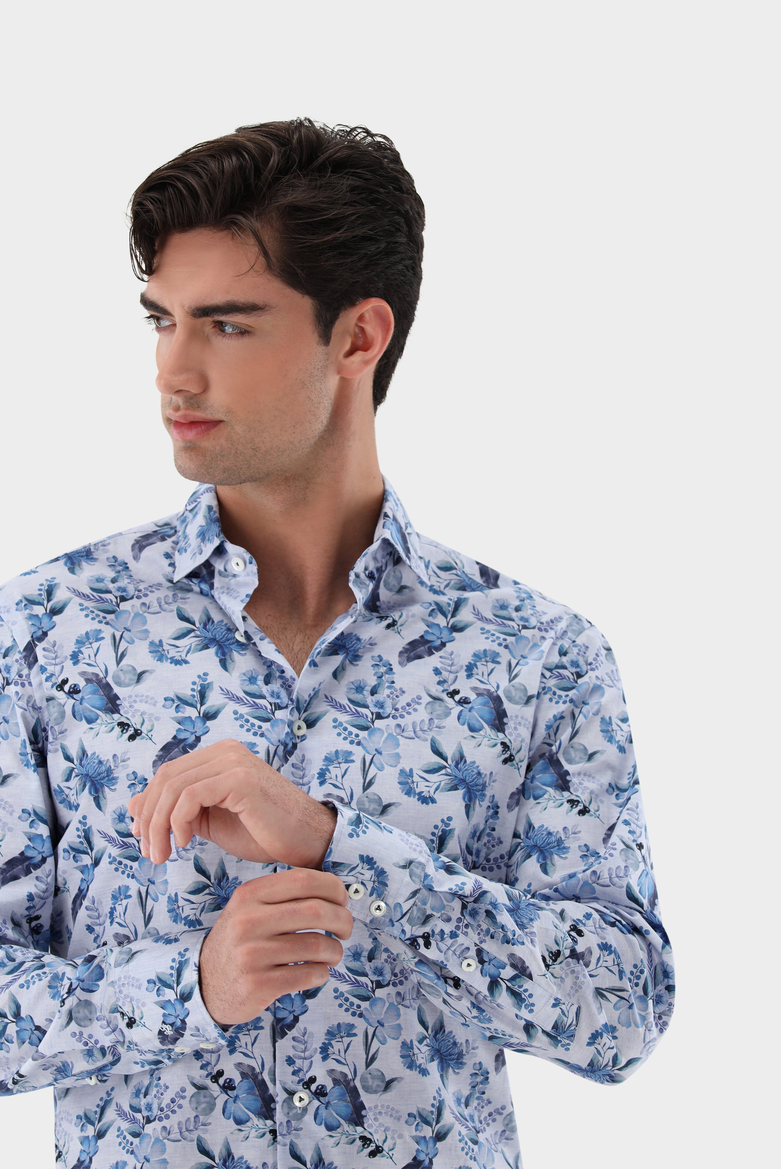 Van Laack-Popeline Hemd mit Blumendruck Tailor Fit-Hemden & Blusen-Black-Deal-Outlet-by-ARCHIVIST