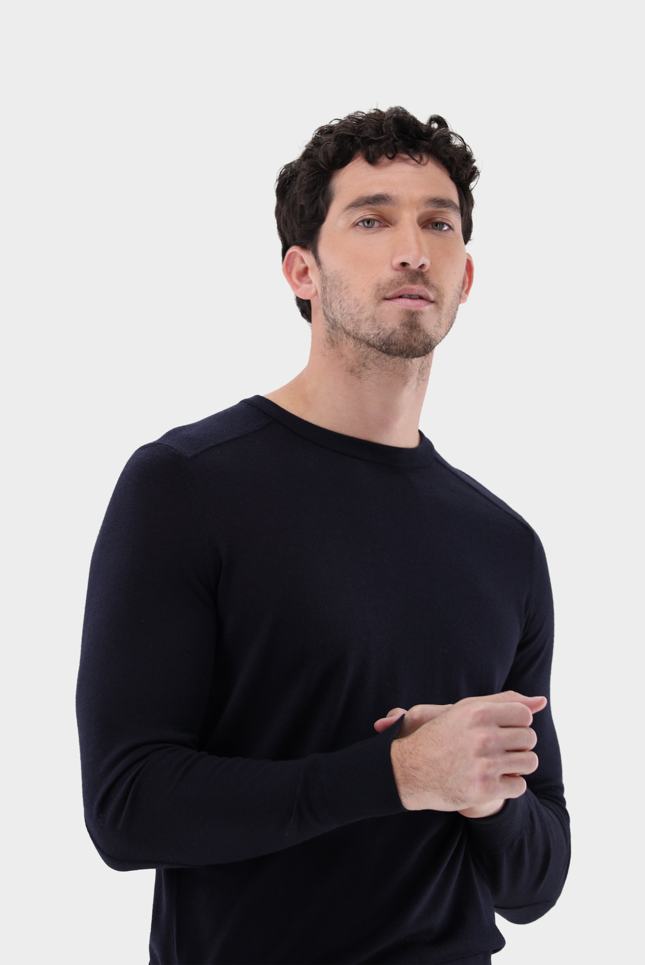 Rundhals Pullover aus ultrafeiner Merinowolle