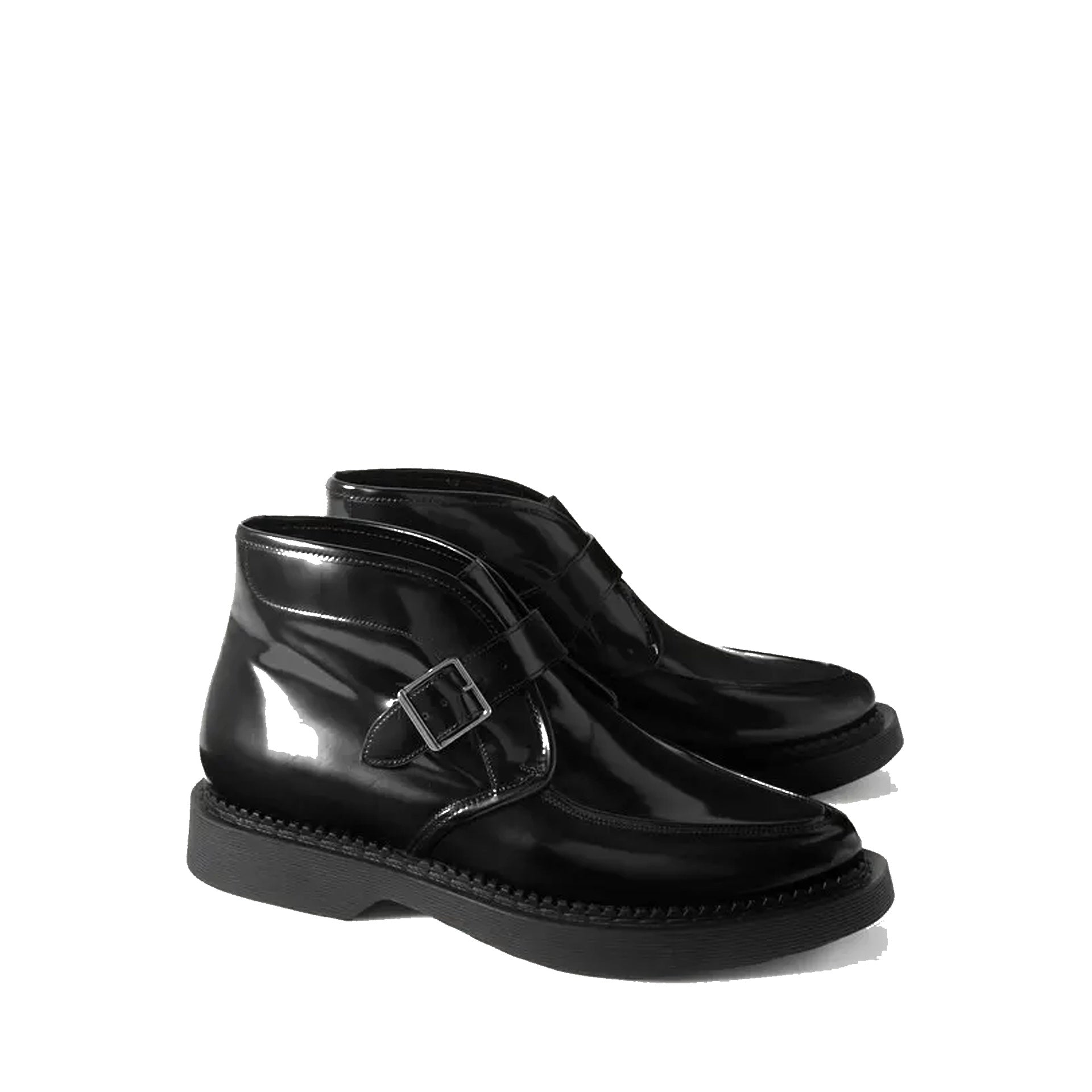 Saint Laurent-Saint Laurent Leather Creeper Boots-MEN SHOES-Black-Deal-Outlet-by-ARCHIVIST