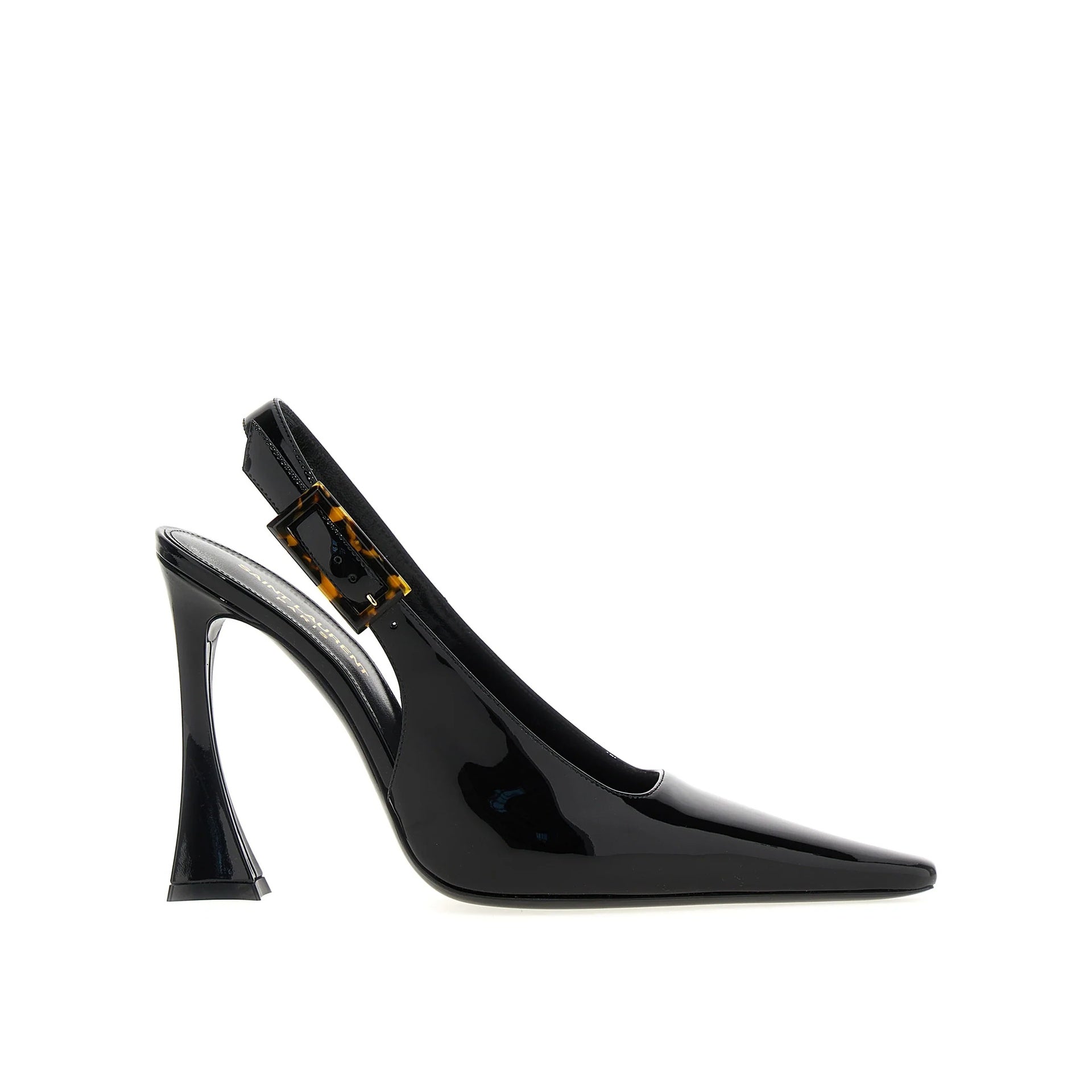 Saint Laurent-Saint Laurent 'Dune' Leather Slingback Pumps-WOMEN SHOES-Black-Deal-Outlet-by-ARCHIVIST