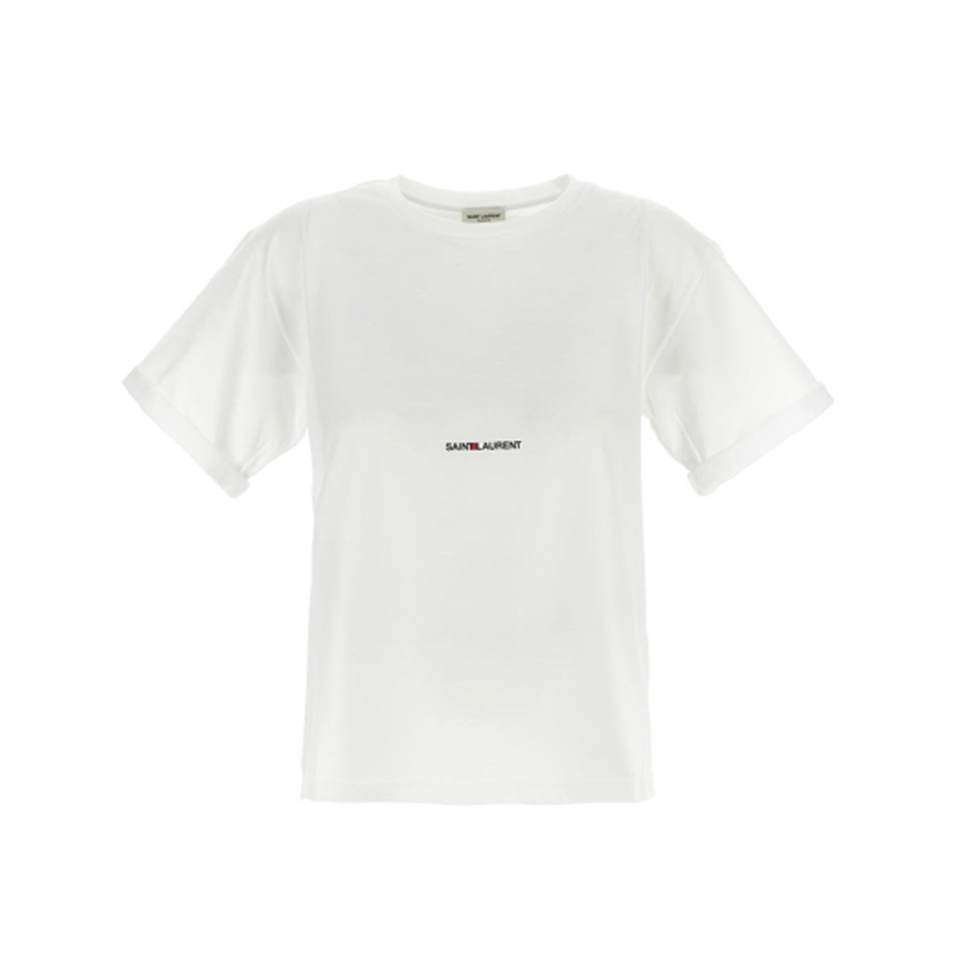 Saint Laurent-Saint Laurent Cotton Logo T-Shirt-WOMEN CLOTHING-Black-Deal-Outlet-by-ARCHIVIST