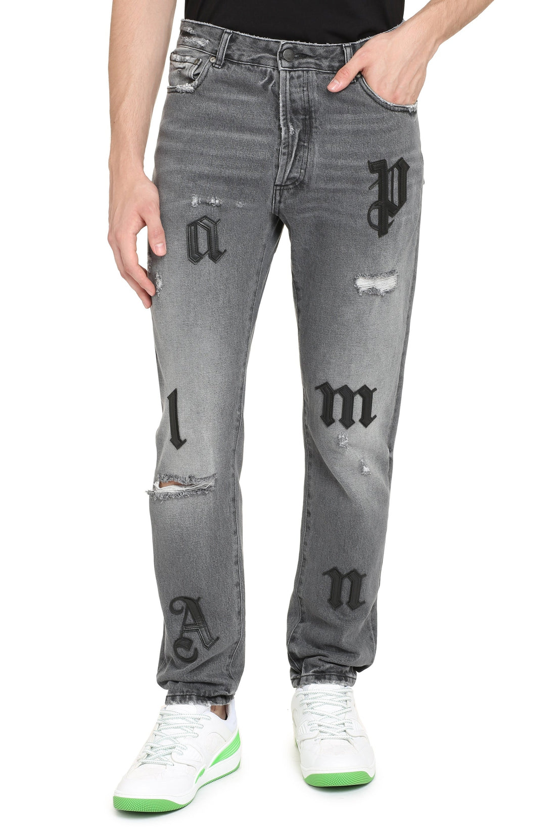 Palm Angels-OUTLET-SALE-5-pocket straight-leg jeans-ARCHIVIST