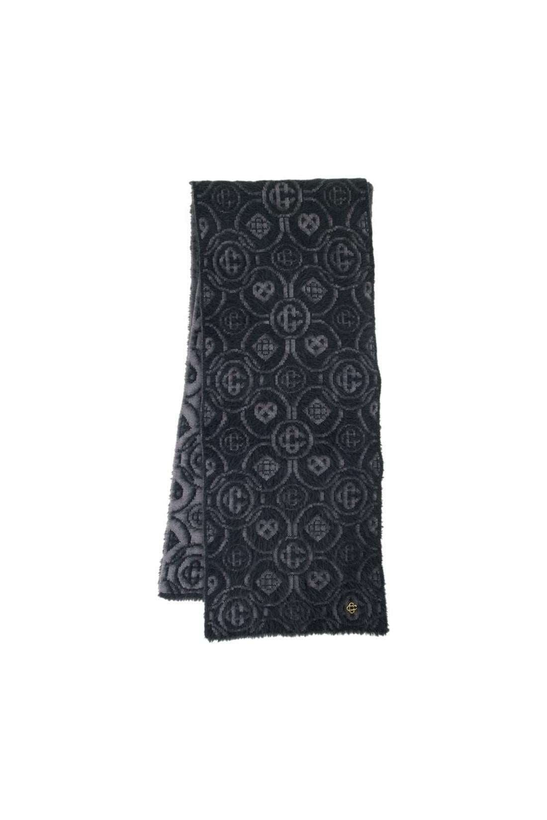 Casablanca-Monogramm Fluffy Schal - Casablanca - Nylon - Grau-Outdoor-Black-Deal-Outlet-by-ARCHIVIST