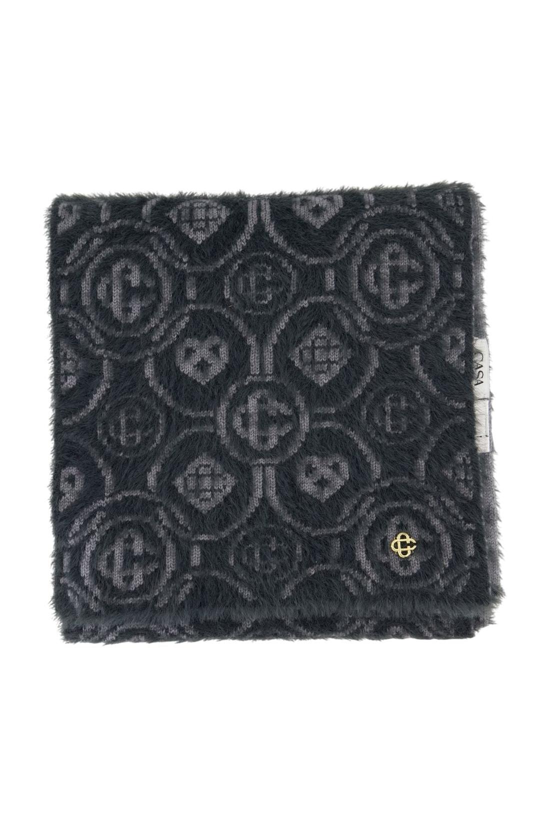 Casablanca-Monogramm Fluffy Schal - Casablanca - Nylon - Grau-Outdoor-Black-Deal-Outlet-by-ARCHIVIST
