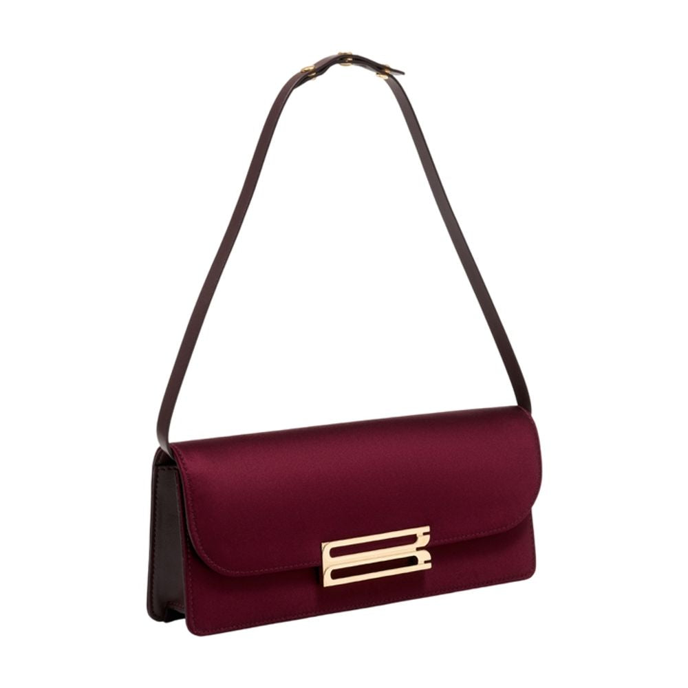 Dorian East West Clutch – Victoria Beckham – Kunstleder – Bordeaux