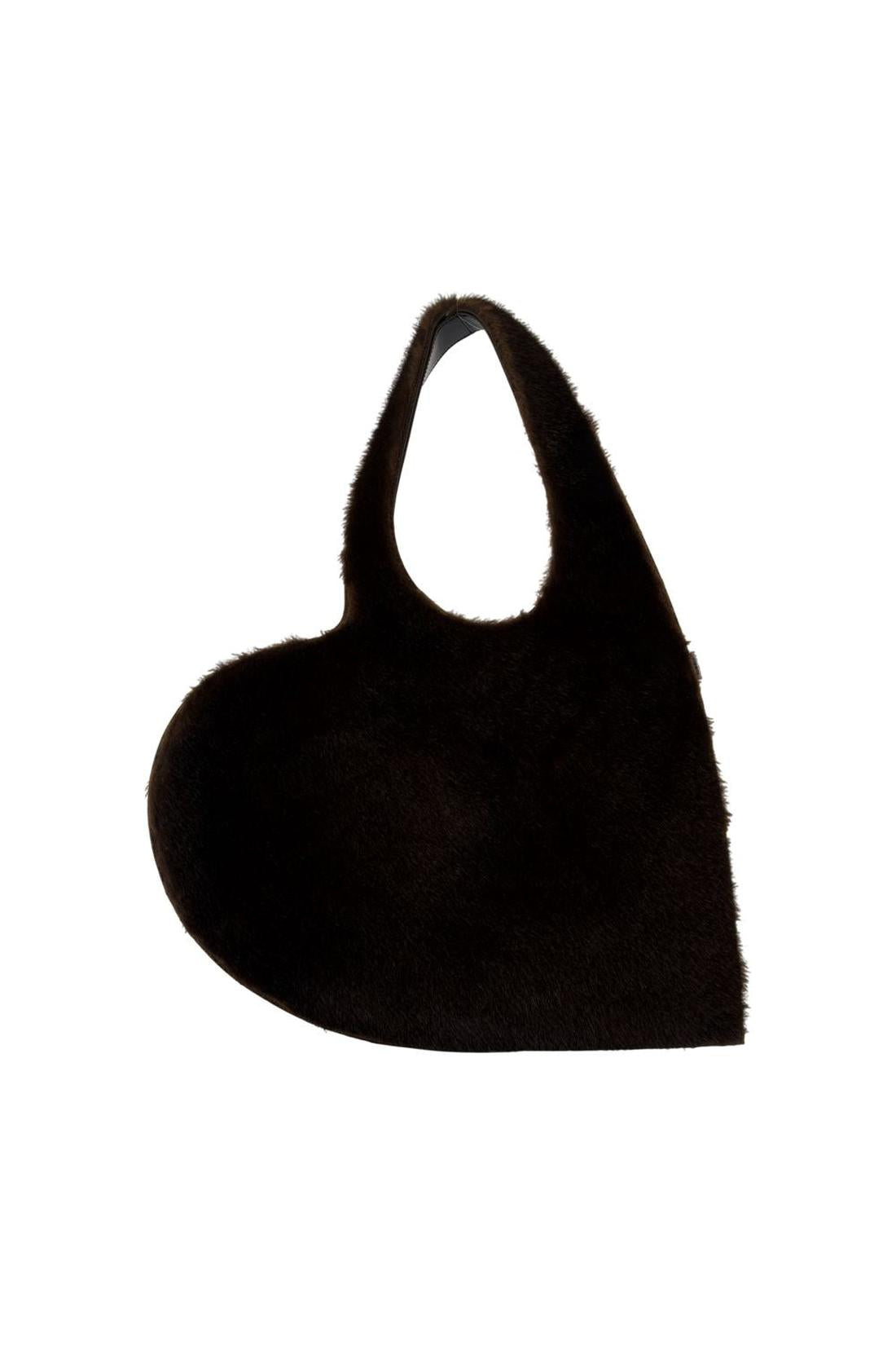 Coperni-Faux Fur Heart Schultertasche - Coperni - Synthetik - Braun-Taschen-Black-Deal-Outlet-by-ARCHIVIST