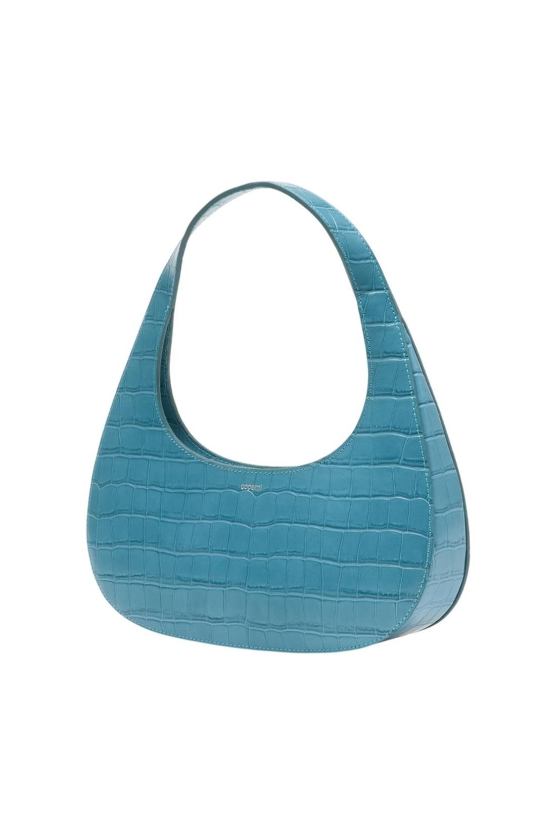 Kroko Handtasche Louo Swipe - Coperni - Leder - Blau-Taschen-Coperni-OUTLET-ARCHIVIST-ARCHIVE-SALE
