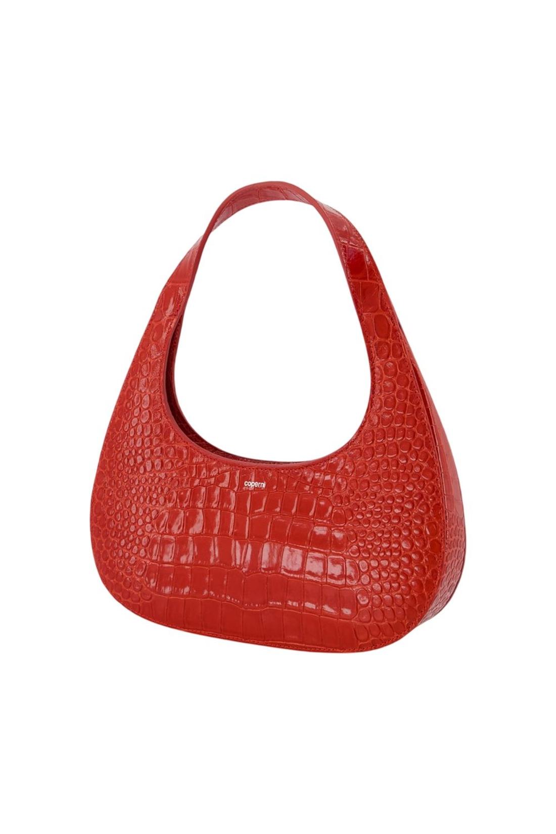 Umhängetasche „Croco Loop Swipe“ – „ Coperni “ – Leder – Rot