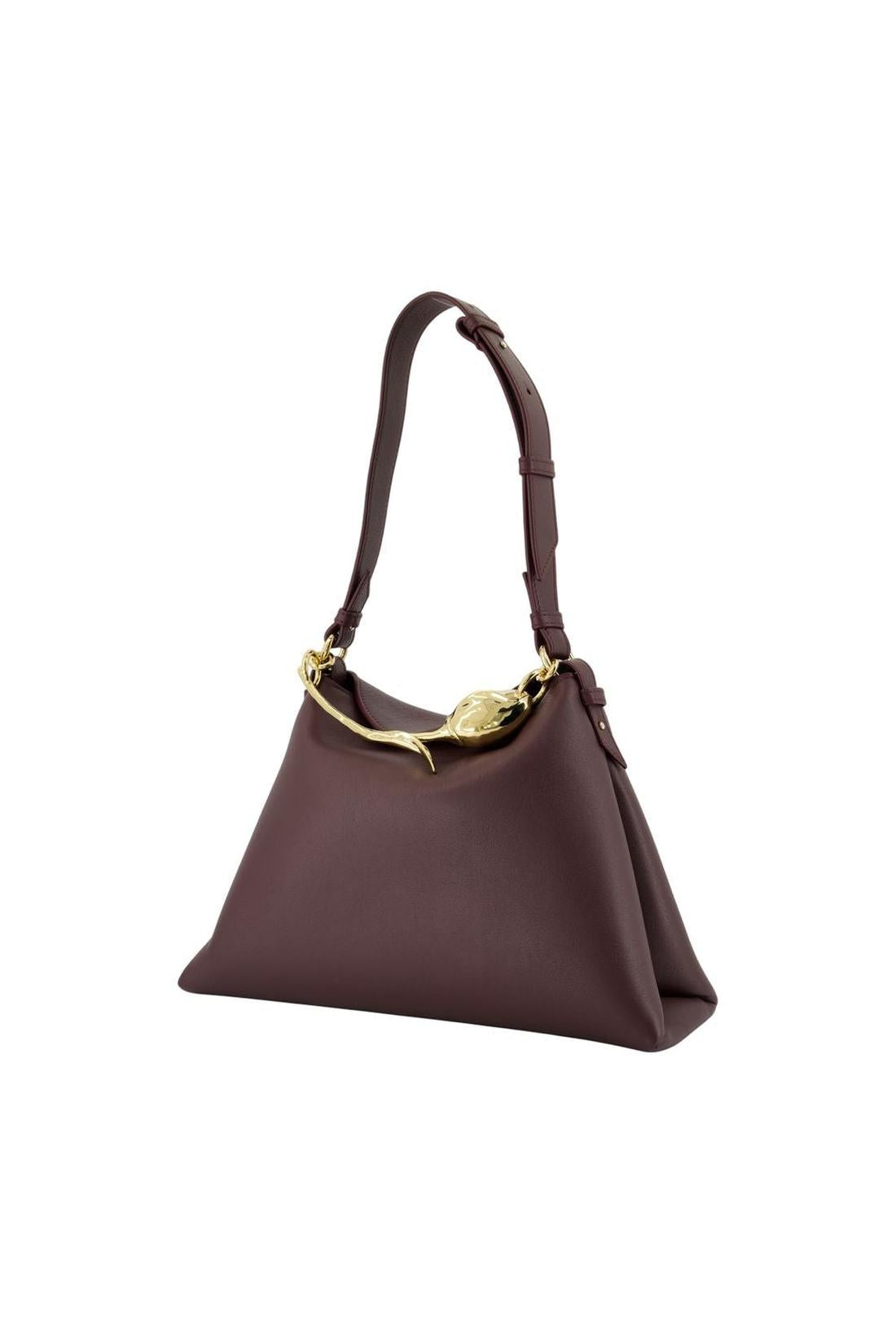 Schultertasche Large Bloom - ERDEM - Leder - Braun-Taschen-Erdem-ARCHIVIST