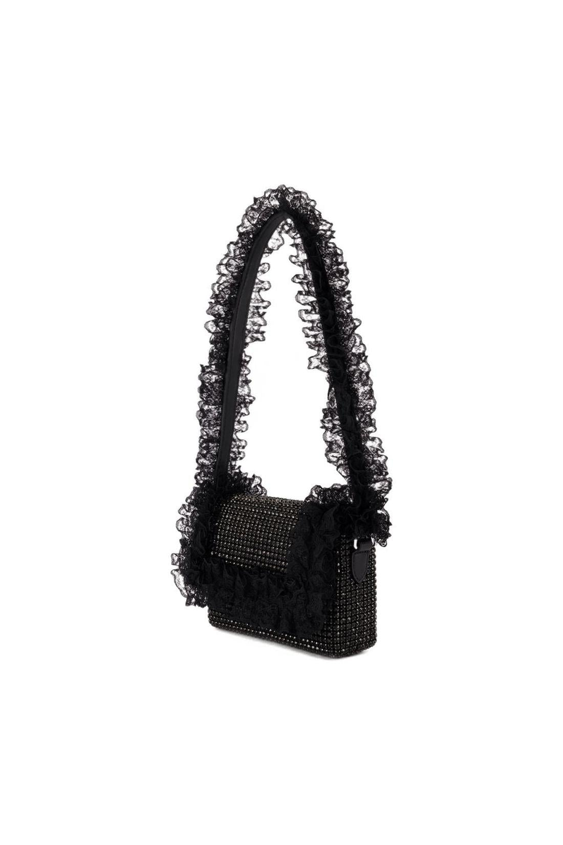 Crystal Lace Detail Handbag - SELF PORTRAIT - Synthetic - Black
