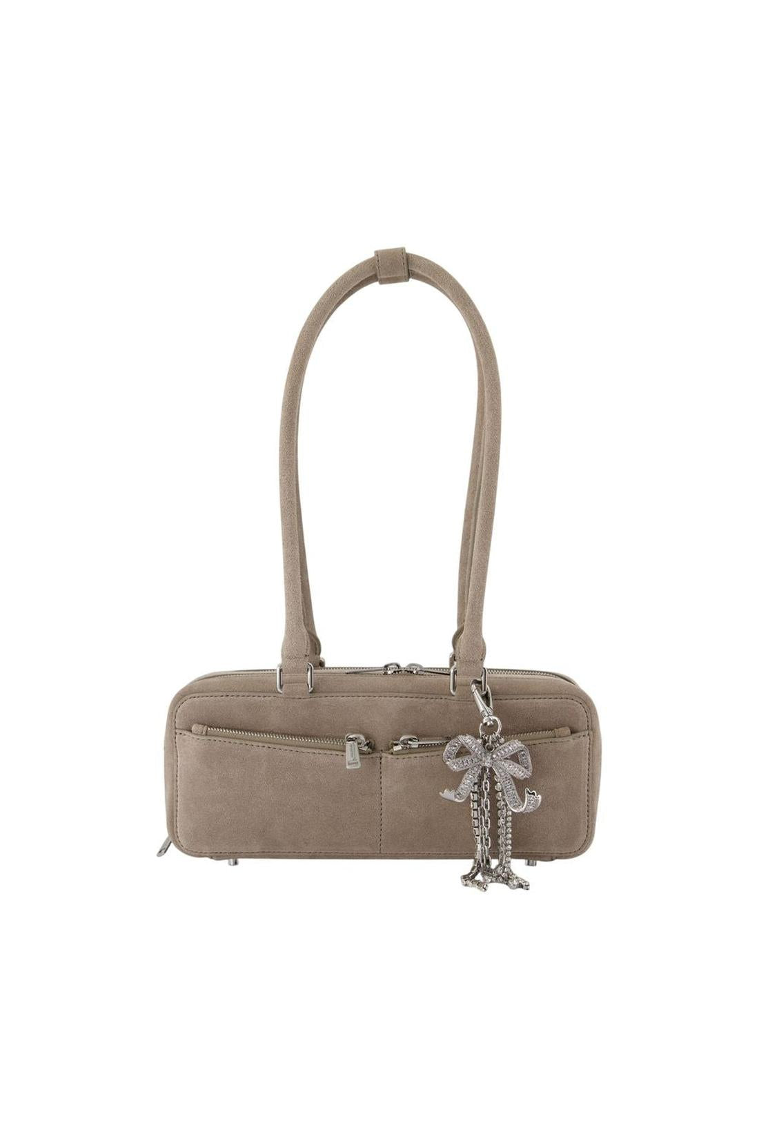 Self Portrait-Baguette With Charm Schultertasche - SELF PORTRAIT - Leder - Grau-Taschen-Black-Deal-Outlet-by-ARCHIVIST