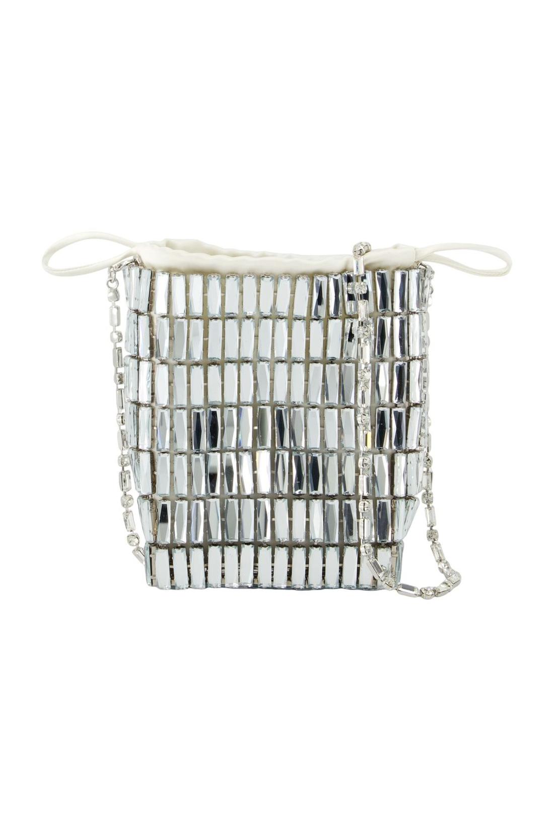 Self Portrait-Crystal Mini Schultertasche - SELF PORTRAIT - Metall - Silber-Taschen-Black-Deal-Outlet-by-ARCHIVIST