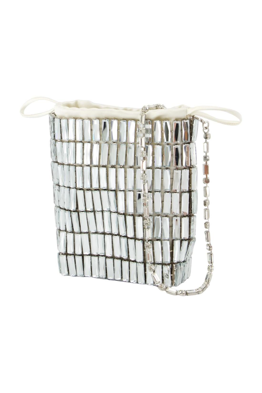 Self Portrait-Crystal Mini Schultertasche - SELF PORTRAIT - Metall - Silber-Taschen-Black-Deal-Outlet-by-ARCHIVIST