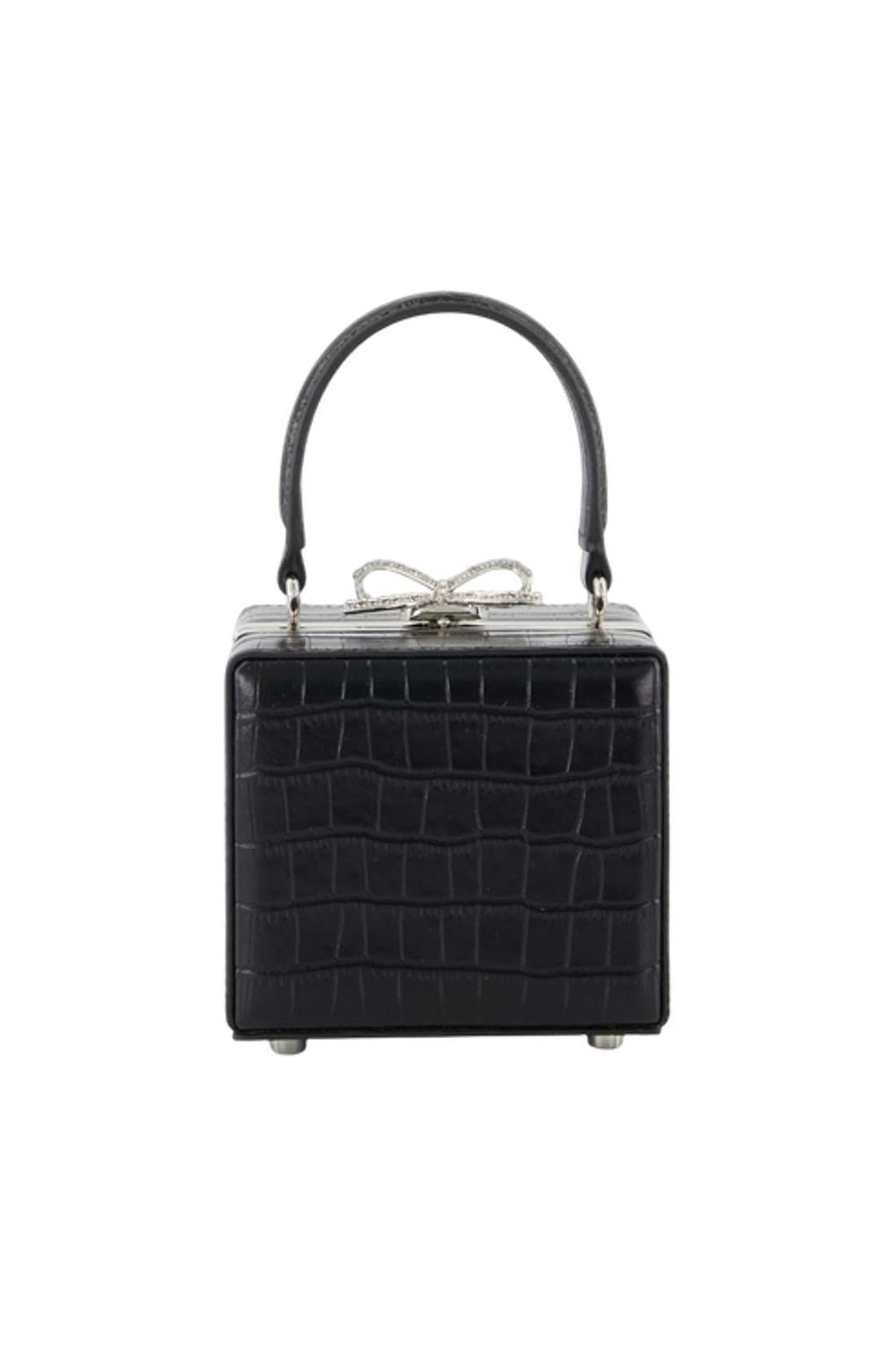 Self Portrait-Micro Croco Handtasche - SELF PORTRAIT - Leder - Schwarz-Taschen-Black-Deal-Outlet-by-ARCHIVIST