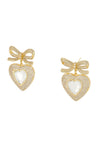 Self Portrait-Bow Crystal Heart Ohrringe - SELF PORTRAIT - Metall - Gold Goldfarben-Schmuck-Black-Deal-Outlet-by-ARCHIVIST