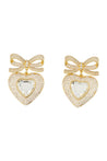 Self Portrait-Bow Crystal Heart Ohrringe - SELF PORTRAIT - Metall - Gold Goldfarben-Schmuck-Black-Deal-Outlet-by-ARCHIVIST