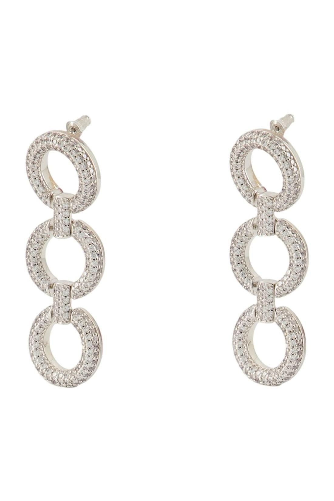 Self Portrait-Crystal Link-Ohrringe - SELF PORTRAIT - Metall - Silber-Schmuck-Black-Deal-Outlet-by-ARCHIVIST