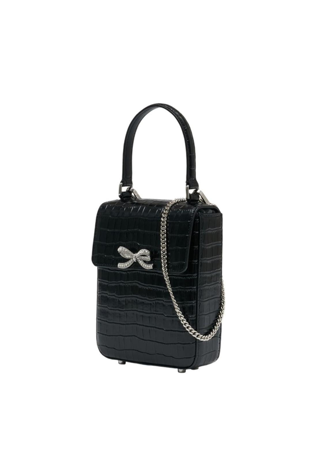 Self Portrait-Structured Mini Handtasche - SELF PORTRAIT - Leder - Schwarz-Taschen-Black-Deal-Outlet-by-ARCHIVIST