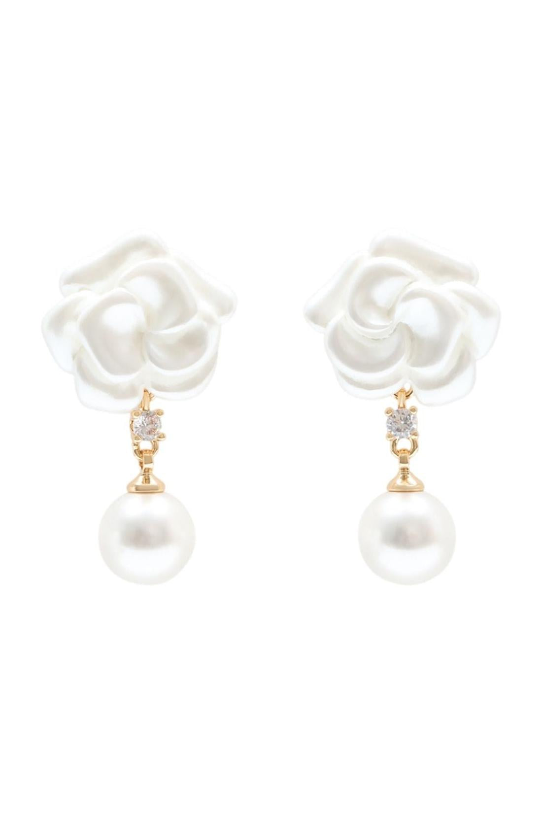 Pearl Flower Ohrringe - SELF PORTRAIT - Synthetik - Elfenbein-Schmuck-Self Portrait-OUTLET-One size-ivory-ARCHIVIST-ARCHIVE-SALE