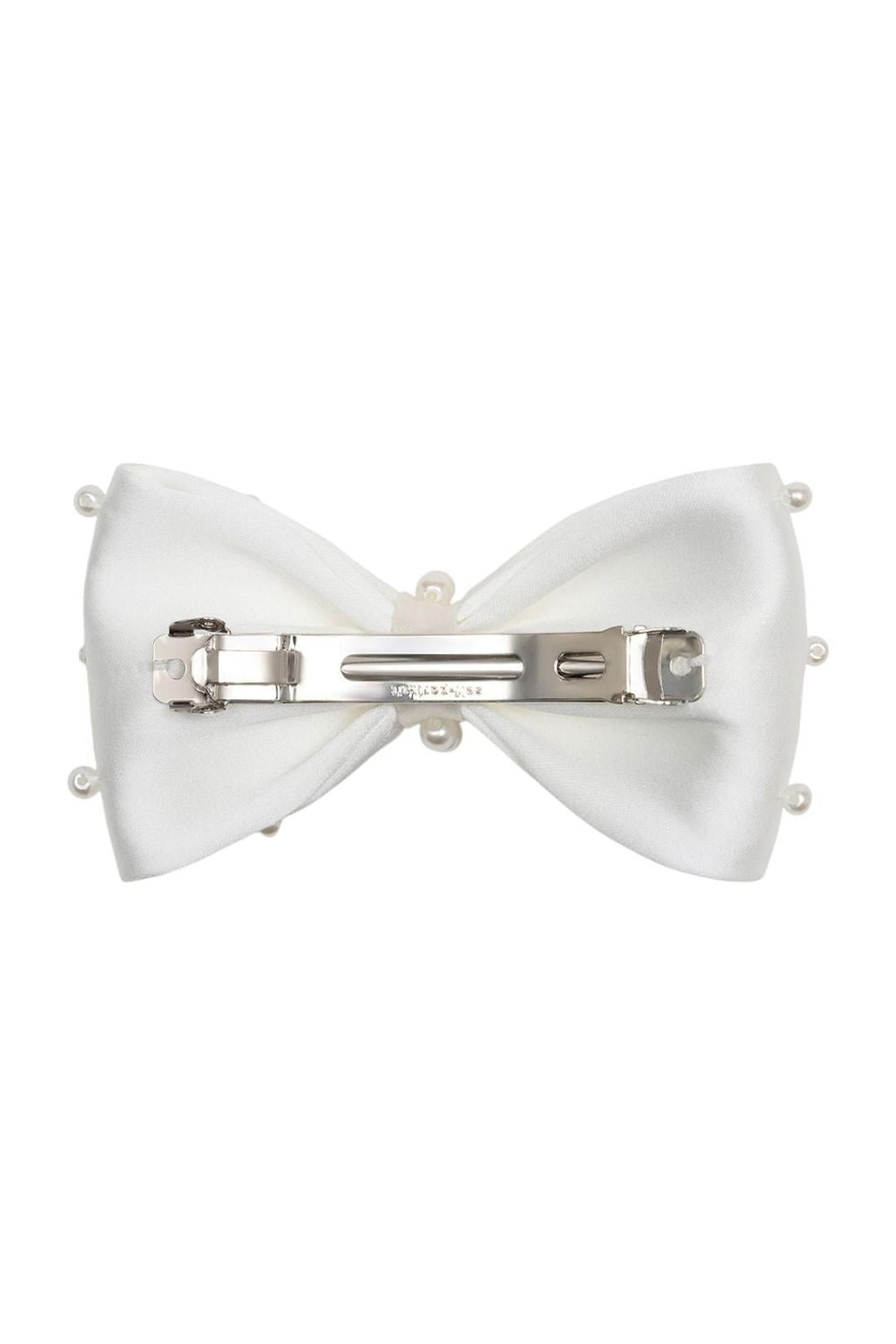 Haarspangen Pearl Bow - SELF PORTRAIT - Satin - Elfenbein