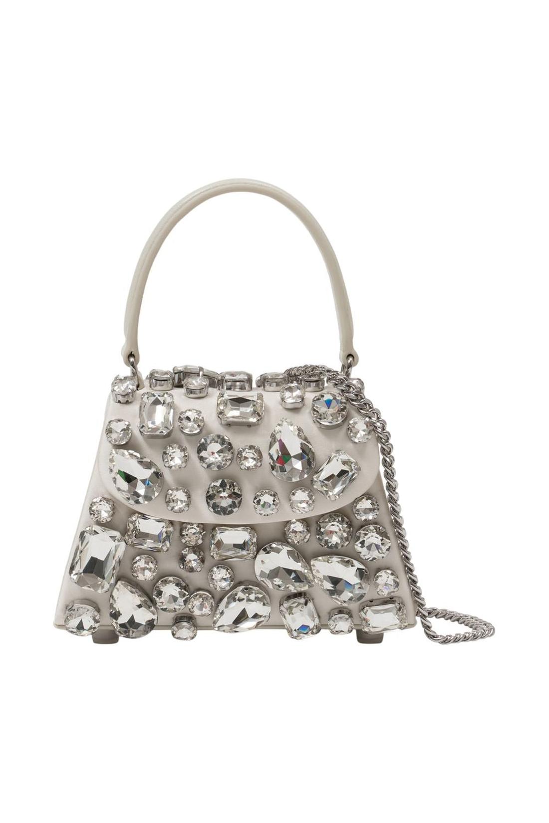 Crystal Mini Handtasche - SELF PORTRAIT - Satin - Elfenbein