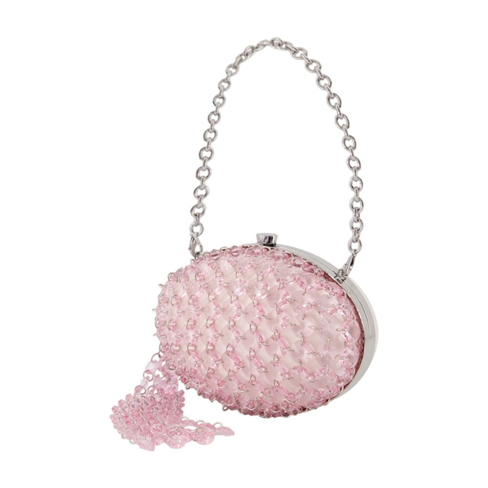 Clutch „Oval Crystal Chain“ – SELF PORTRAIT – Kunstleder – Rosa