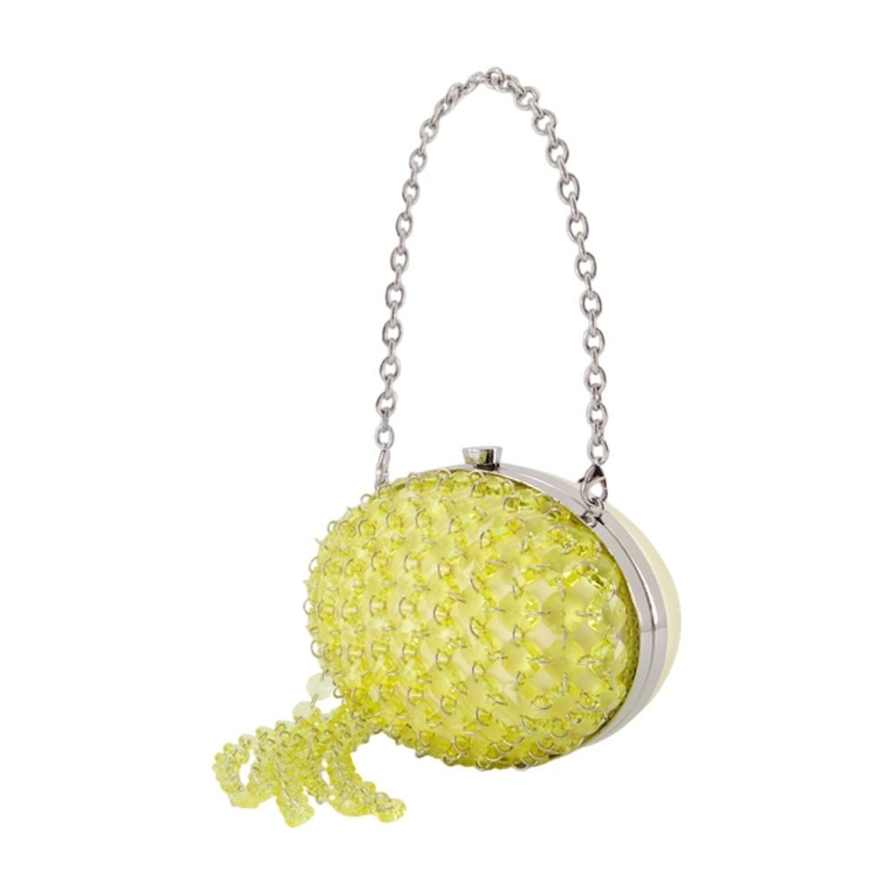 Oval Crystal Chain Clutch - SELF PORTRAIT - Kunstleder - Gelb