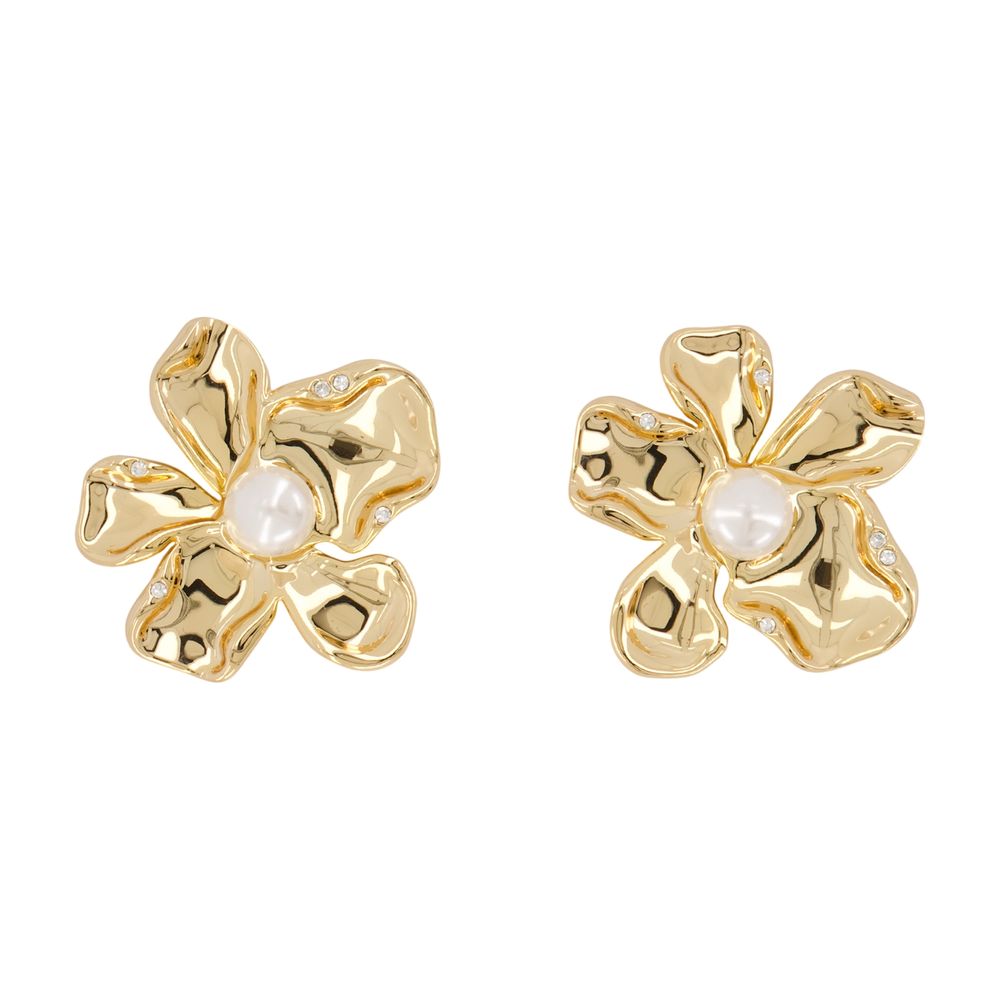 Ohrringe „Pearl Flower“ – SELF PORTRAIT – Metall – Goldfarben