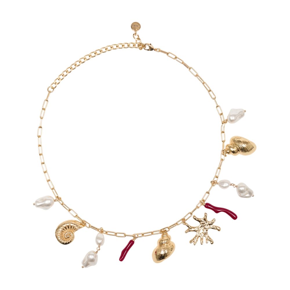 Halskette „Coral Pearl Charm“ – SELF PORTRAIT – Metall – Goldfarben